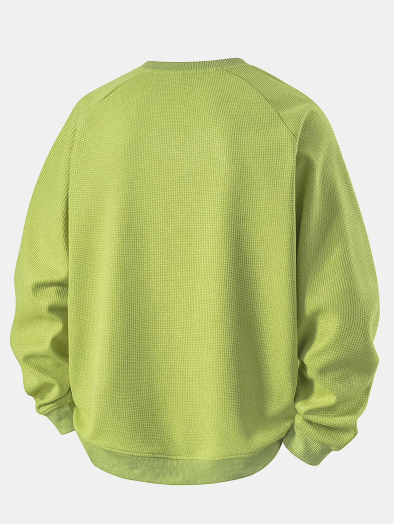 Locker sitzendes Waffel-Sweatshirt mit Rundhalsausschnitt - Image 12