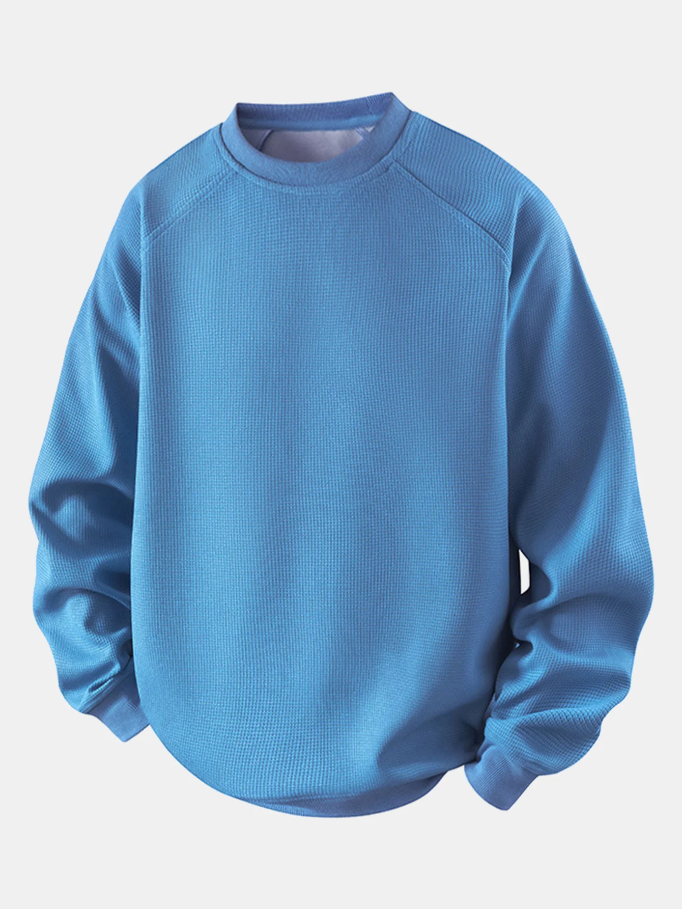 Locker sitzendes Waffel-Sweatshirt mit Rundhalsausschnitt - Image 13