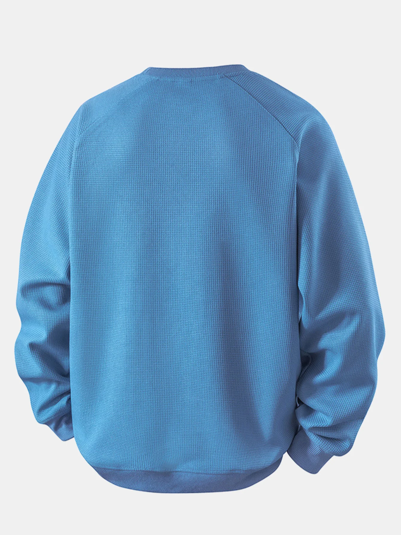 Locker sitzendes Waffel-Sweatshirt mit Rundhalsausschnitt - Image 14