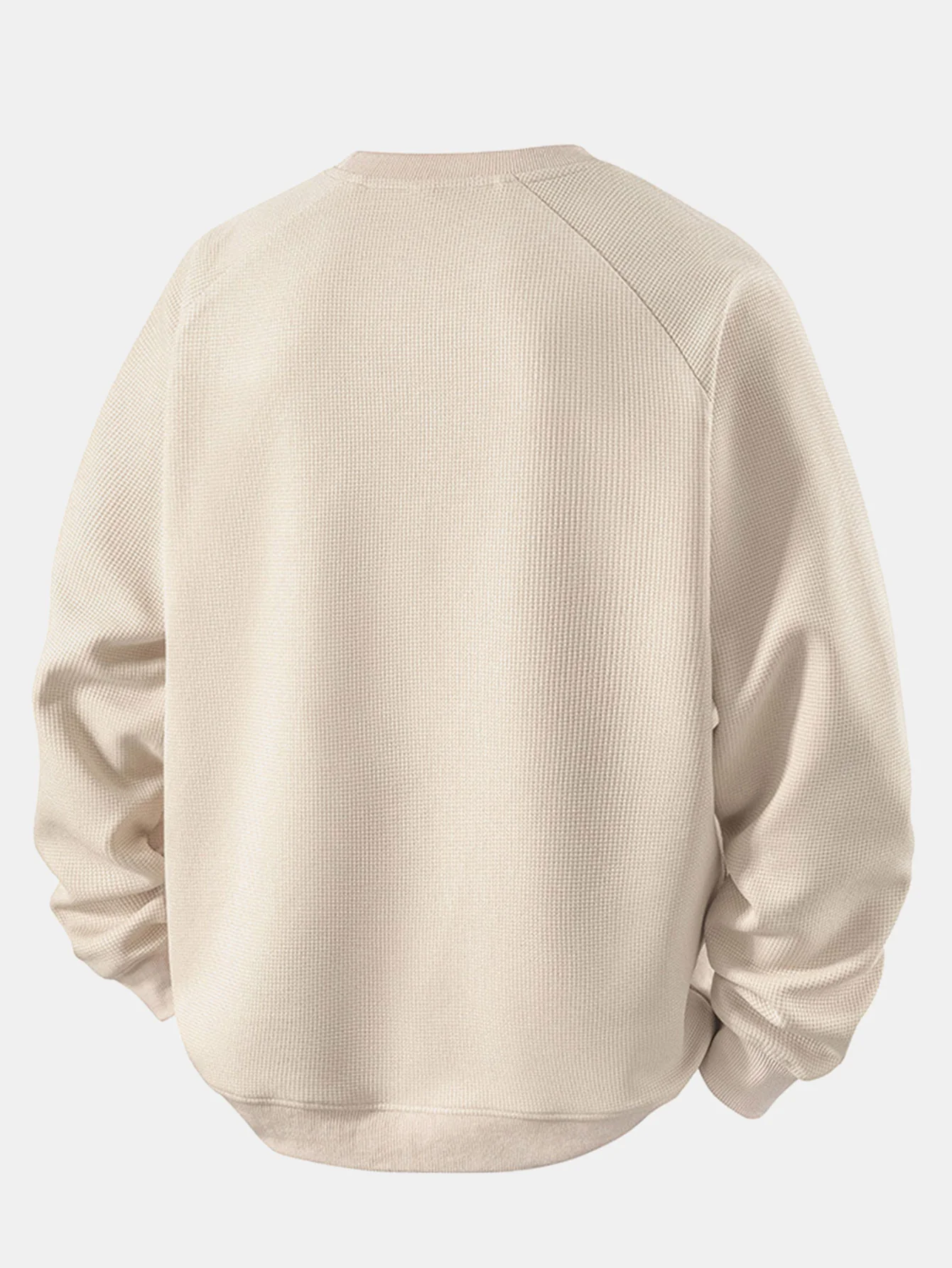 Locker sitzendes Waffel-Sweatshirt mit Rundhalsausschnitt - Image 4