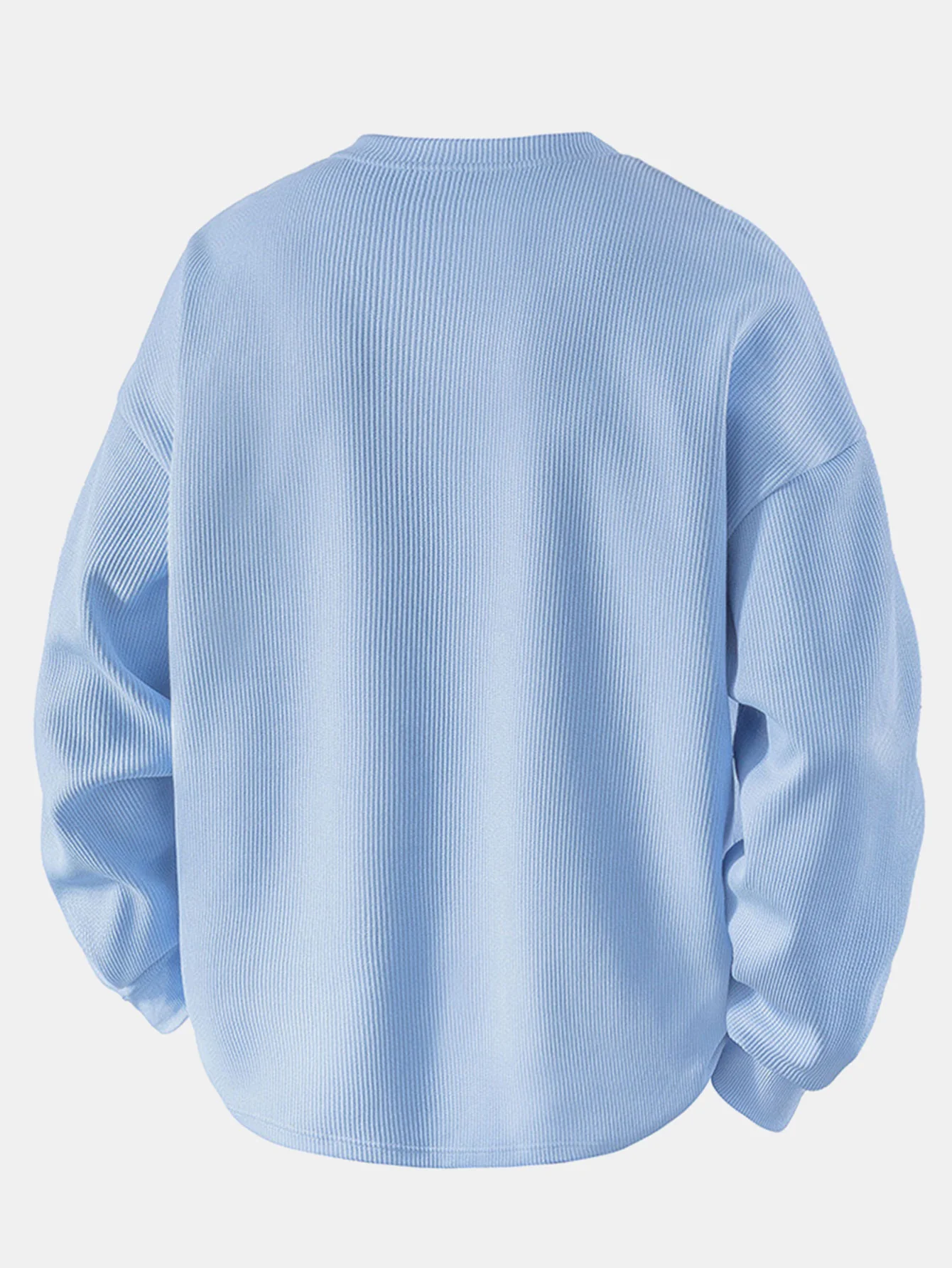 Locker sitzendes Waffel-V-Ausschnitt-Sweatshirt - Image 2