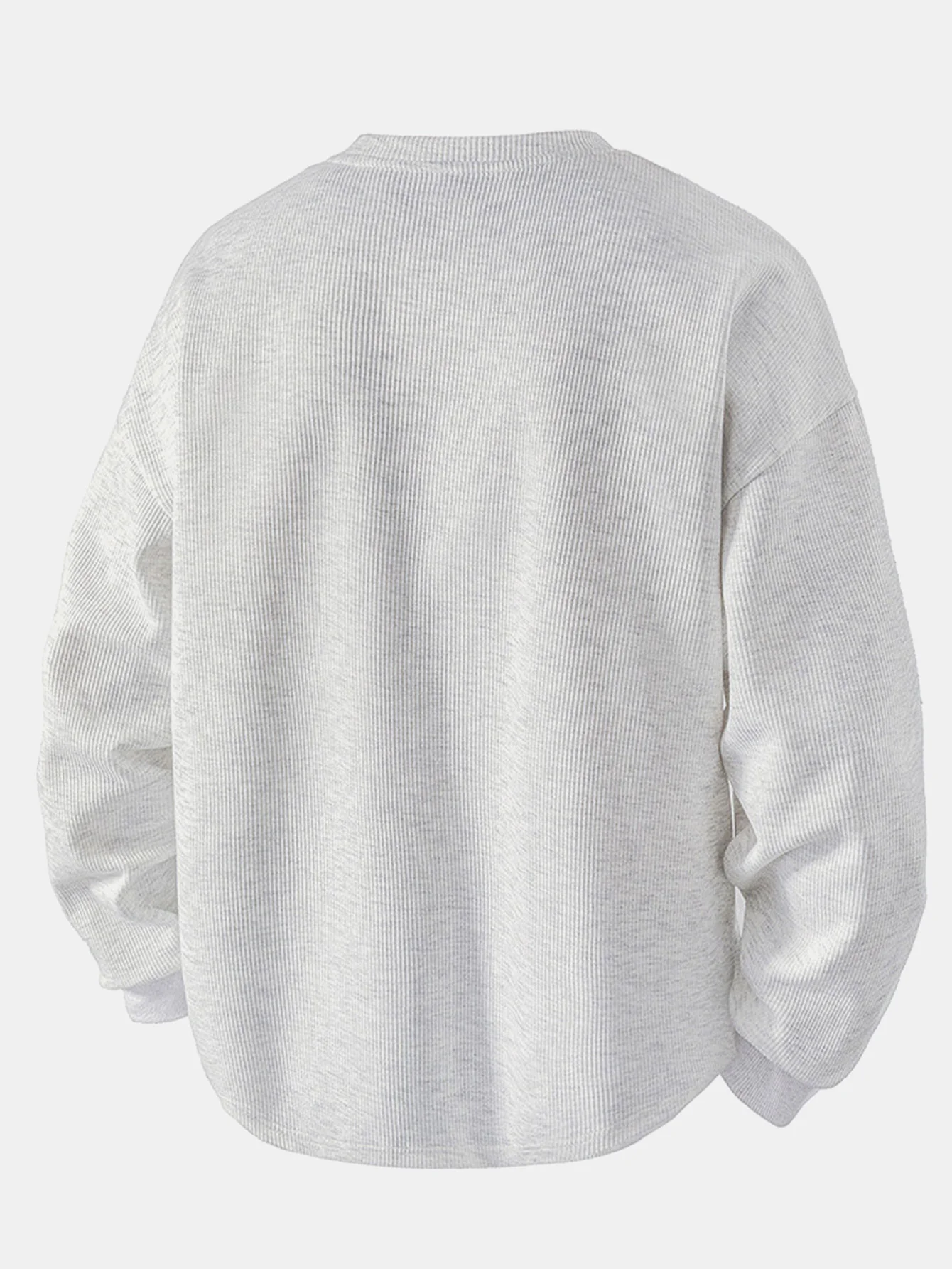 Locker sitzendes Waffel-V-Ausschnitt-Sweatshirt - Image 6