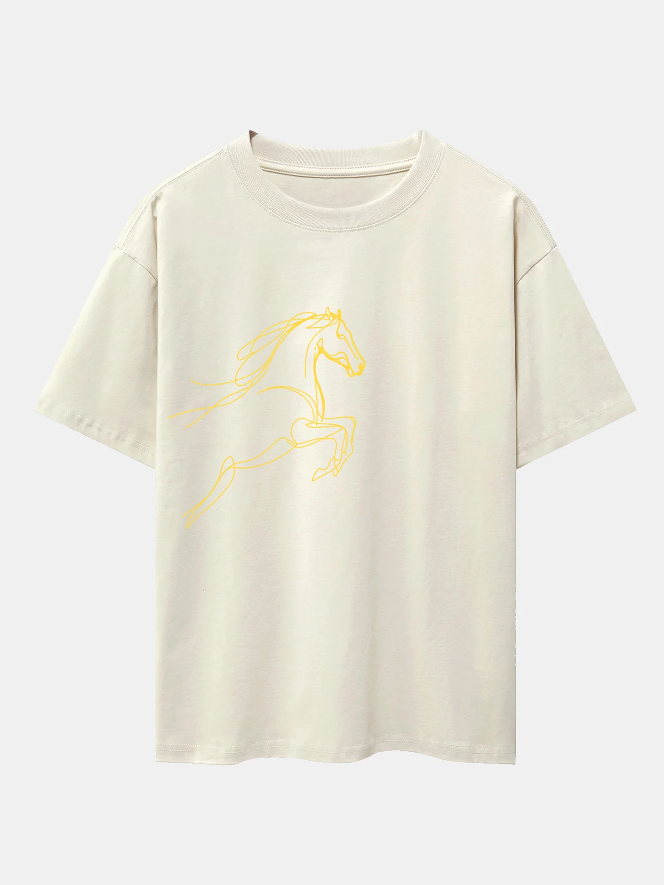 Relax Fit Year of the Horse Print Cotton T-Shirt - Image 11