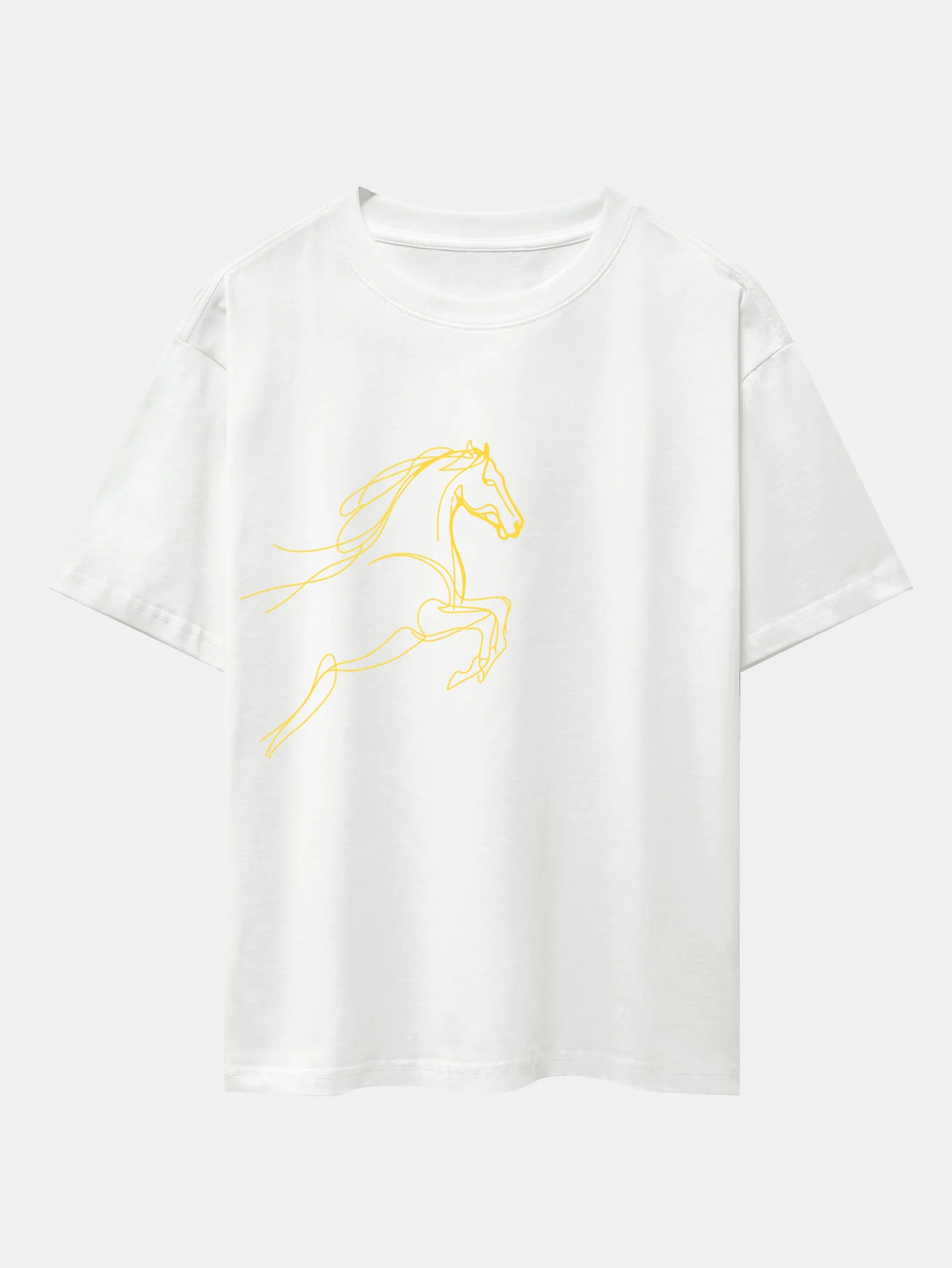 Relax Fit Year of the Horse Print Cotton T-Shirt - Image 12