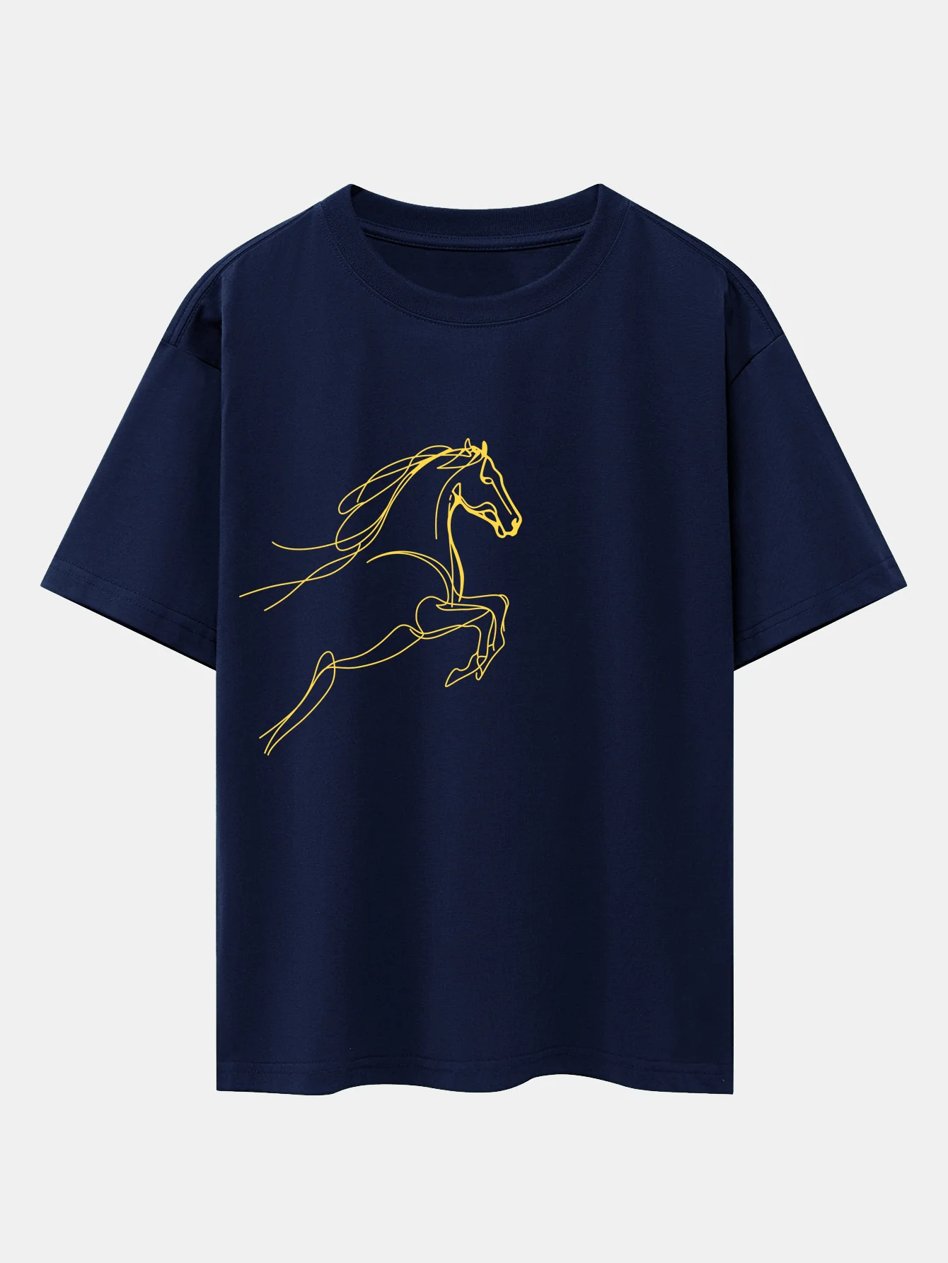 Relax Fit Year of the Horse Print Cotton T-Shirt - Image 4
