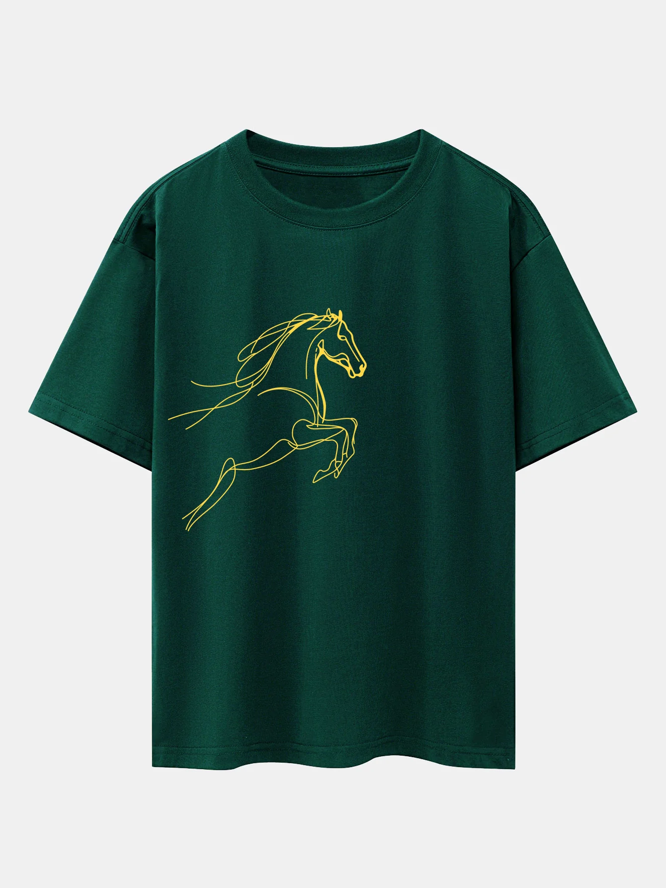 Relax Fit Year of the Horse Print Cotton T-Shirt - Image 5