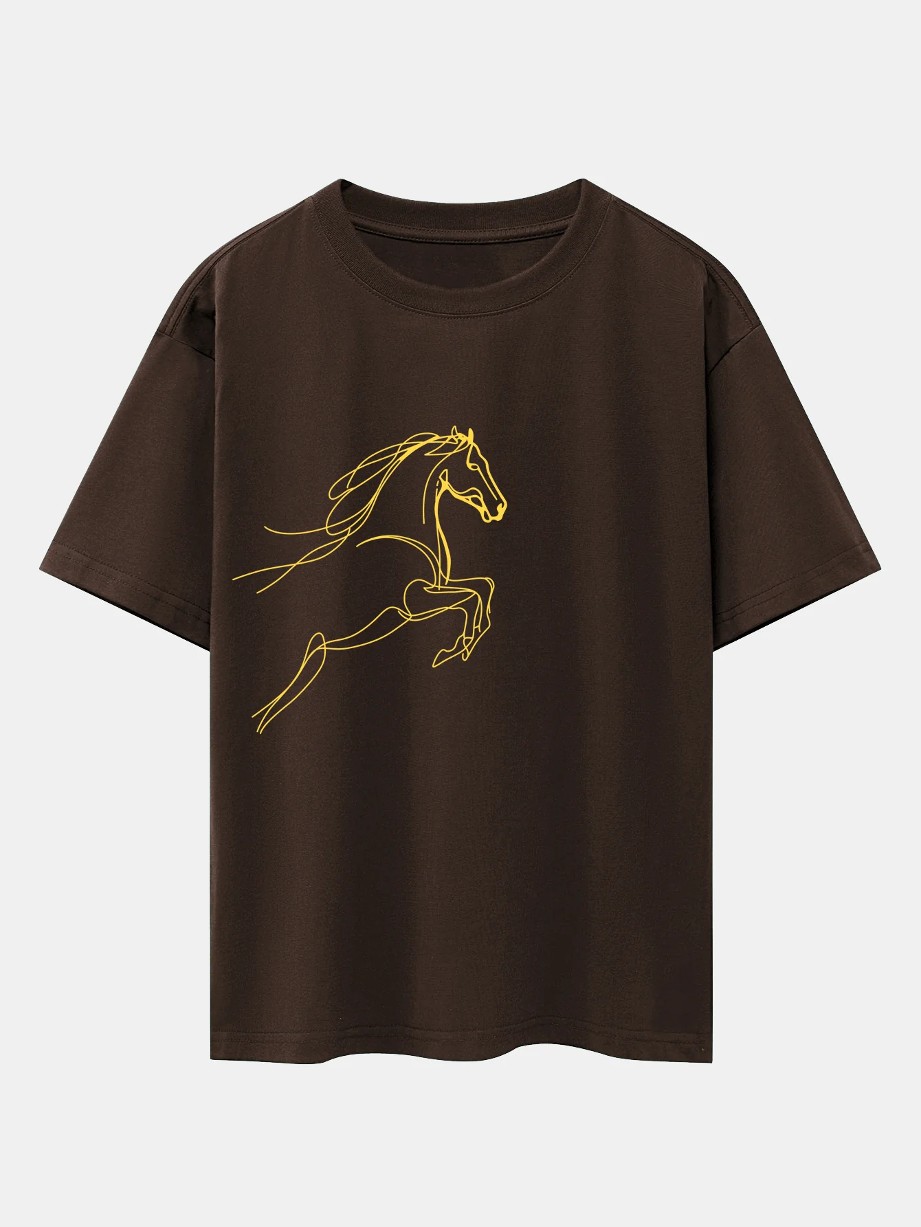 Relax Fit Year of the Horse Print Cotton T-Shirt - Image 6
