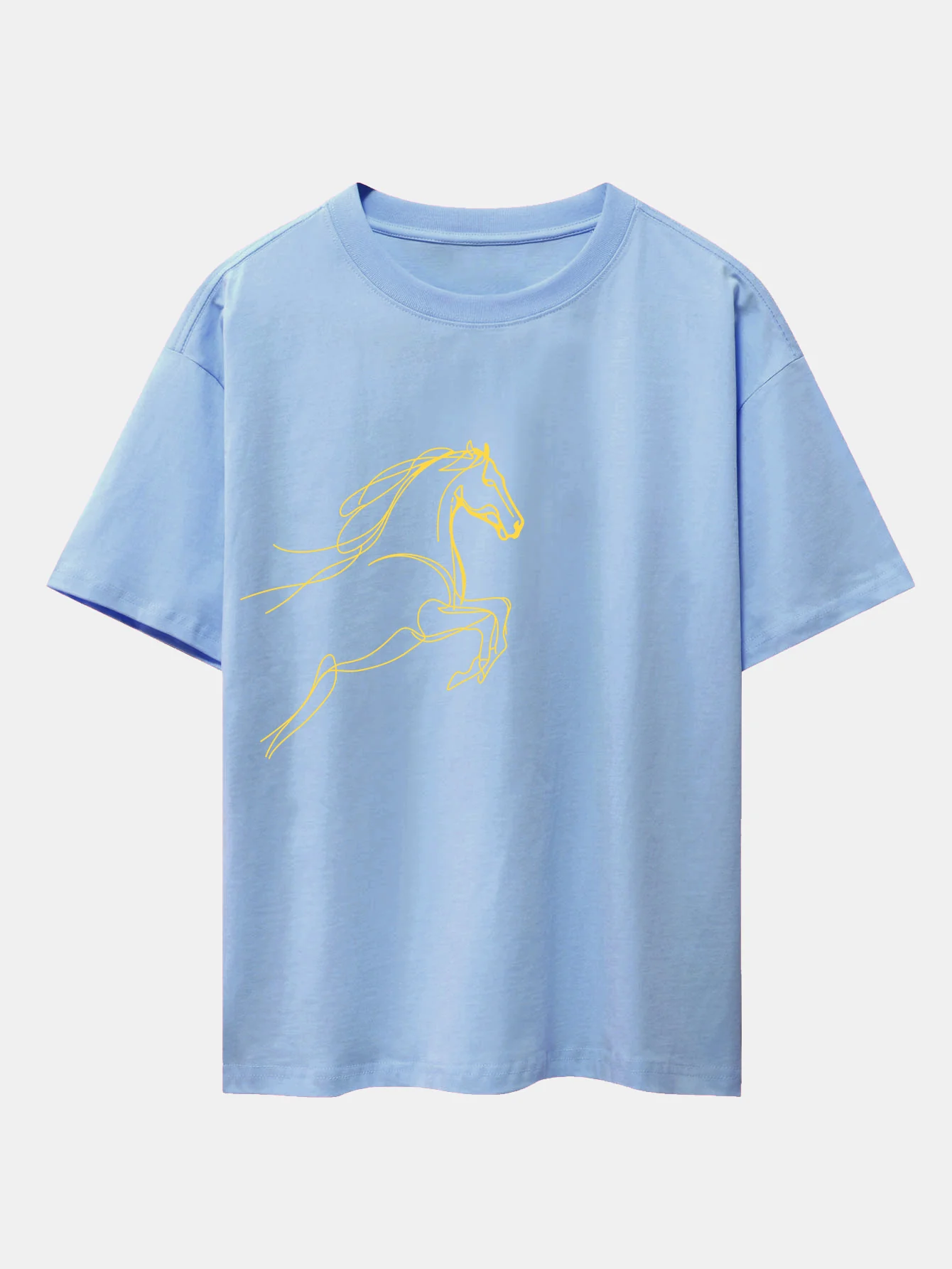 Relax Fit Year of the Horse Print Cotton T-Shirt - Image 8