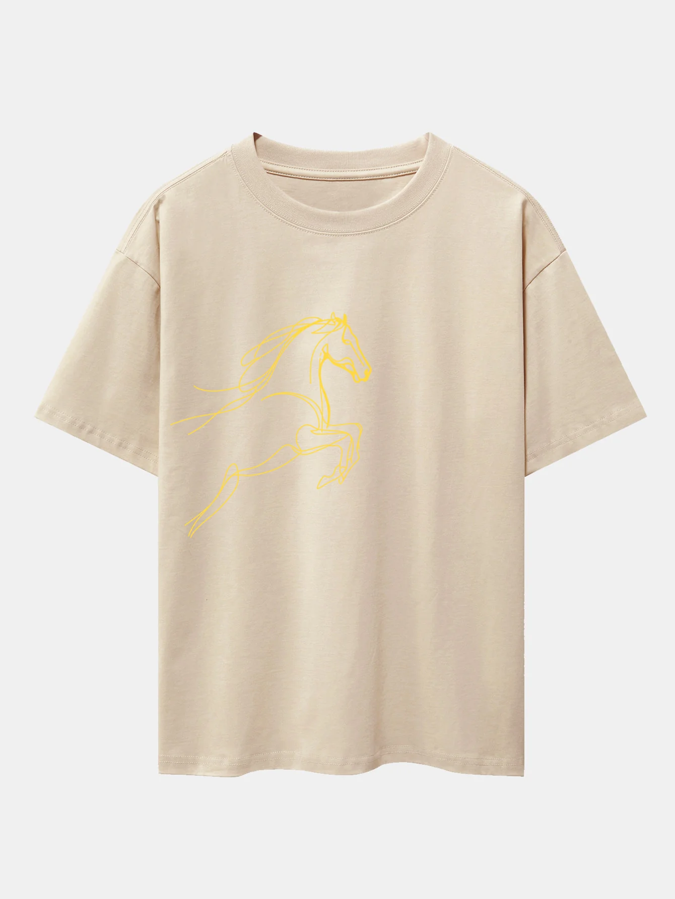 Relax Fit Year of the Horse Print Cotton T-Shirt - Image 9