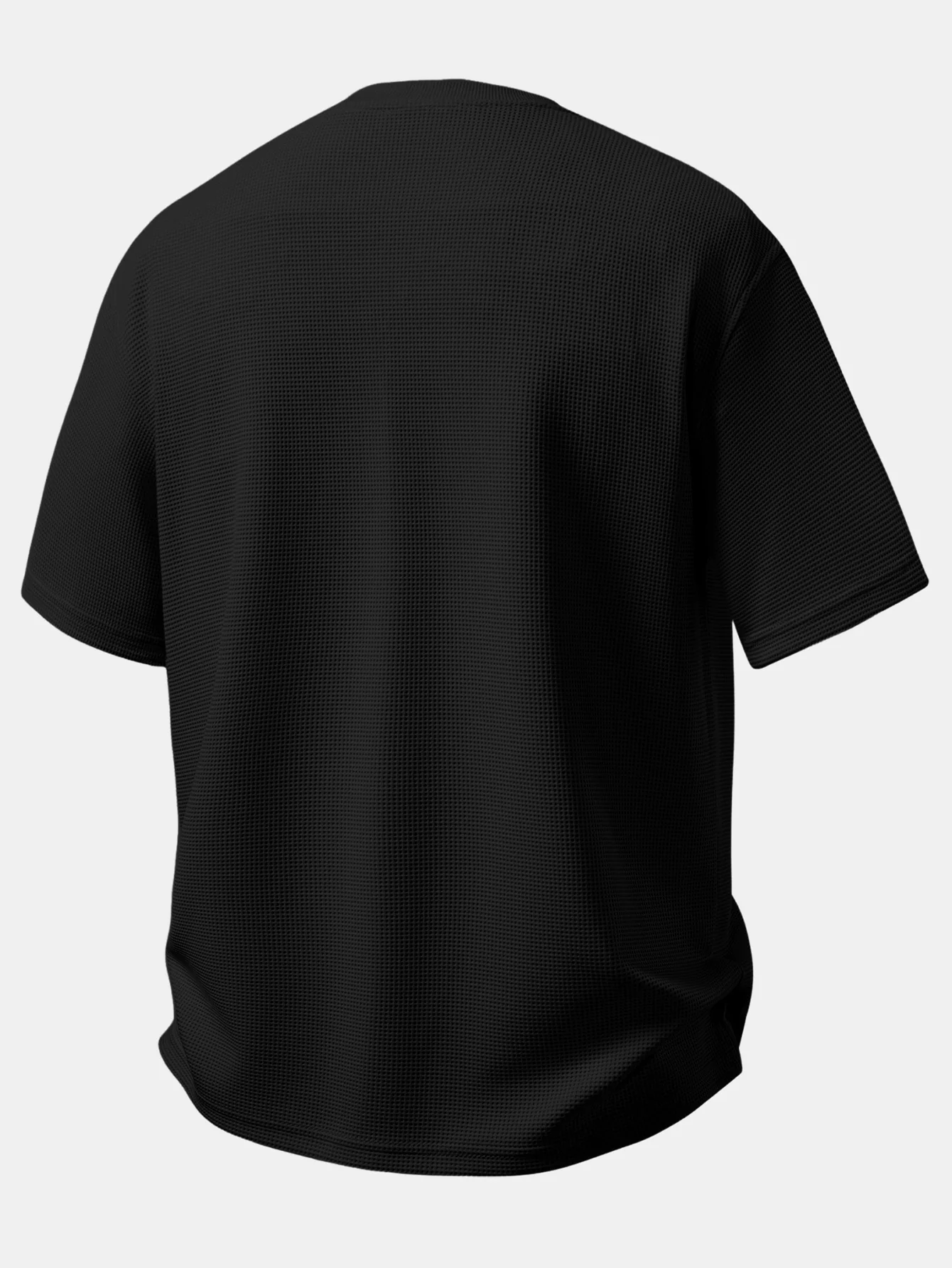 Relax Fit Zipper Waffle T-Shirt - Image 4