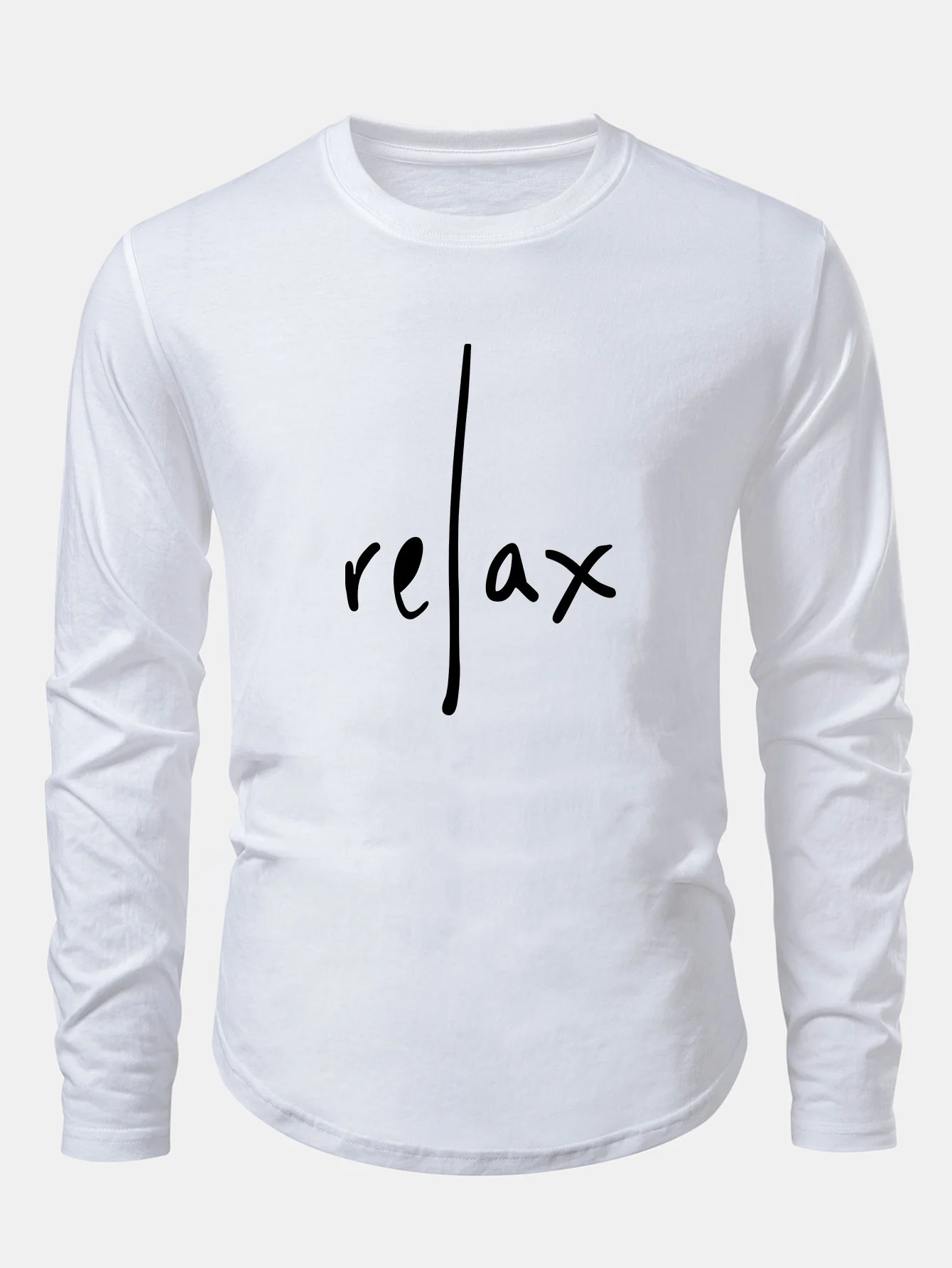 Relaxed Print Baumwolle Arc Saum T-Shirt