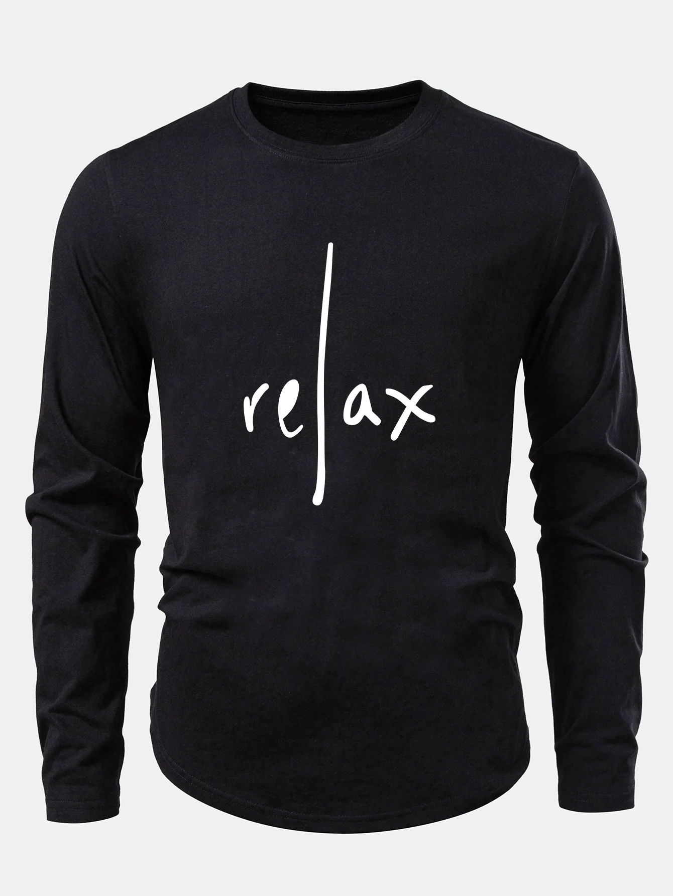 Relaxed Print Baumwolle Arc Saum T-Shirt - Image 3