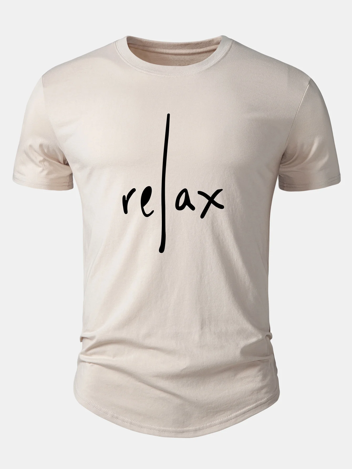 Relax Print Cotton Arc Hem T-Shirt - Image 2