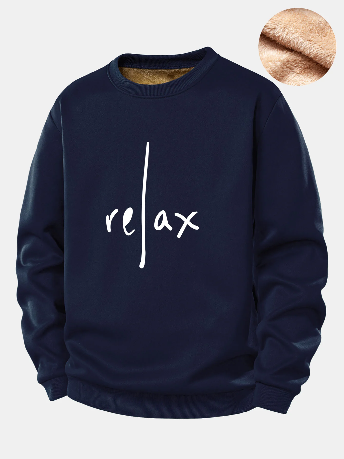 Relax Print Teddy Fleece Lined Sweatshirt - Image 3