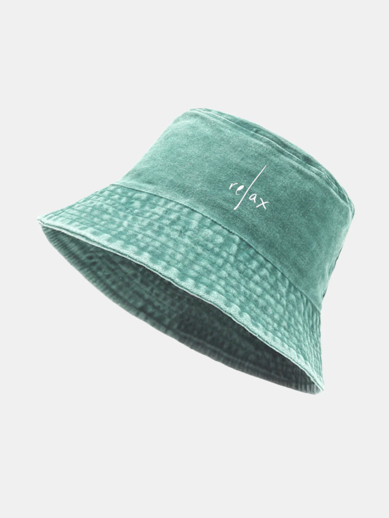Relax Print Washed Distressed Bucket Hat - Image 11