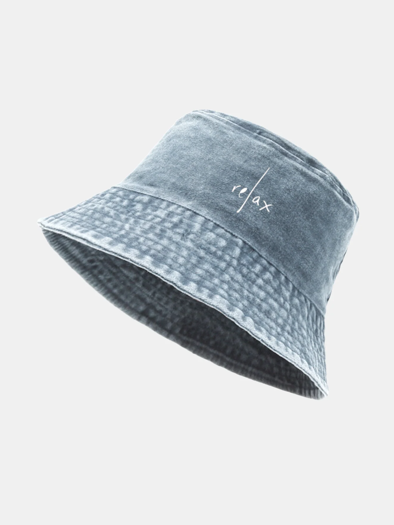 Relax Print Washed Distressed Bucket Hat - Image 13
