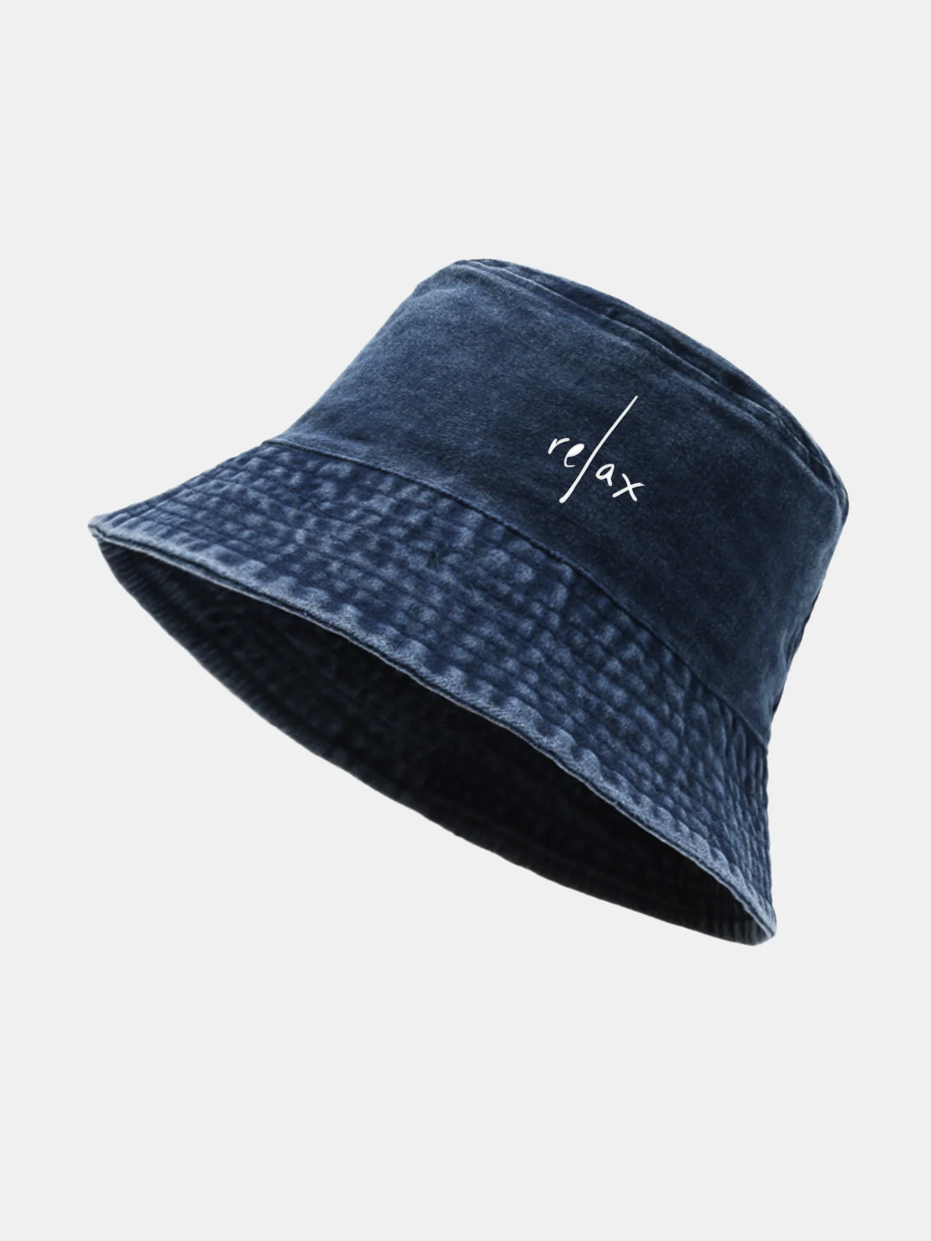 Relax Print Washed Distressed Bucket Hat - Image 15