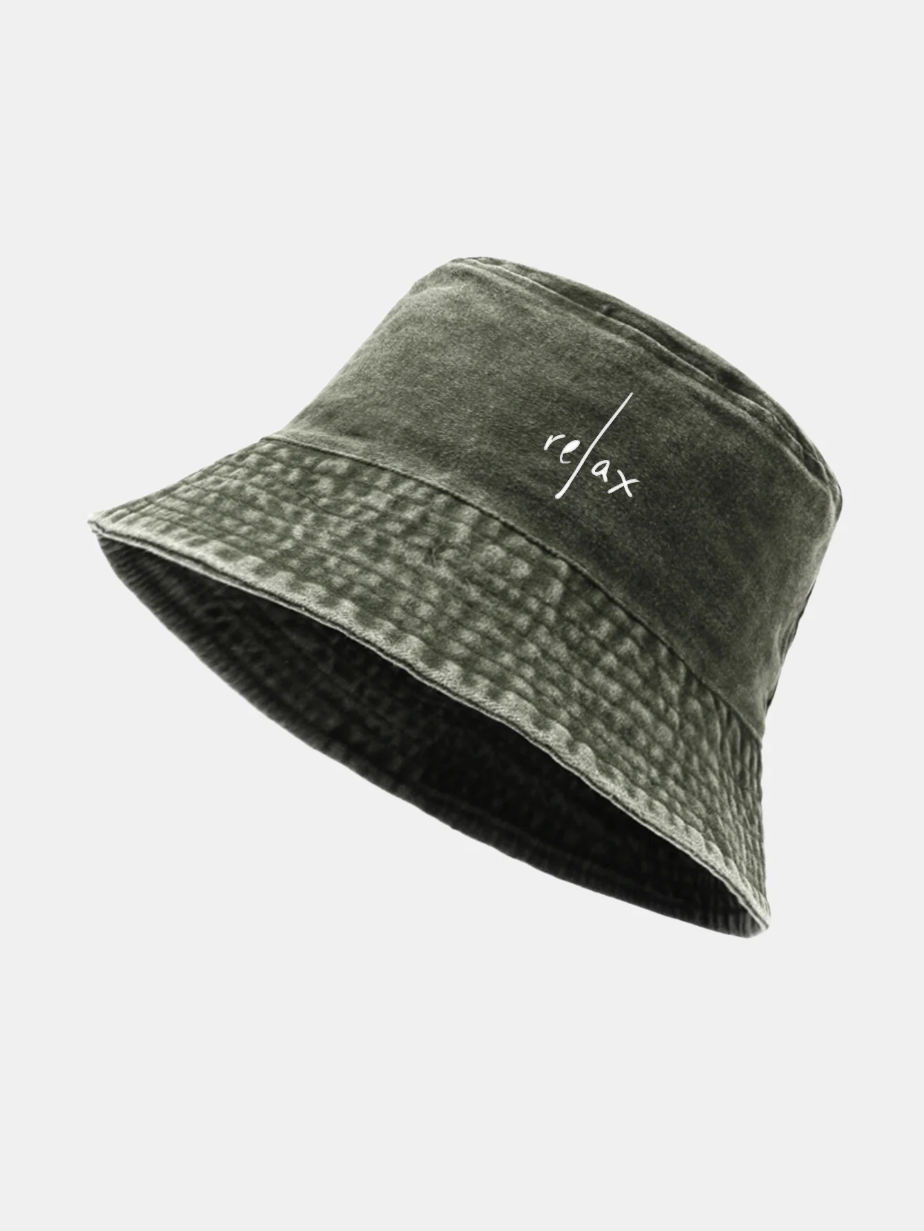 Relax Print Washed Distressed Bucket Hat - Image 17