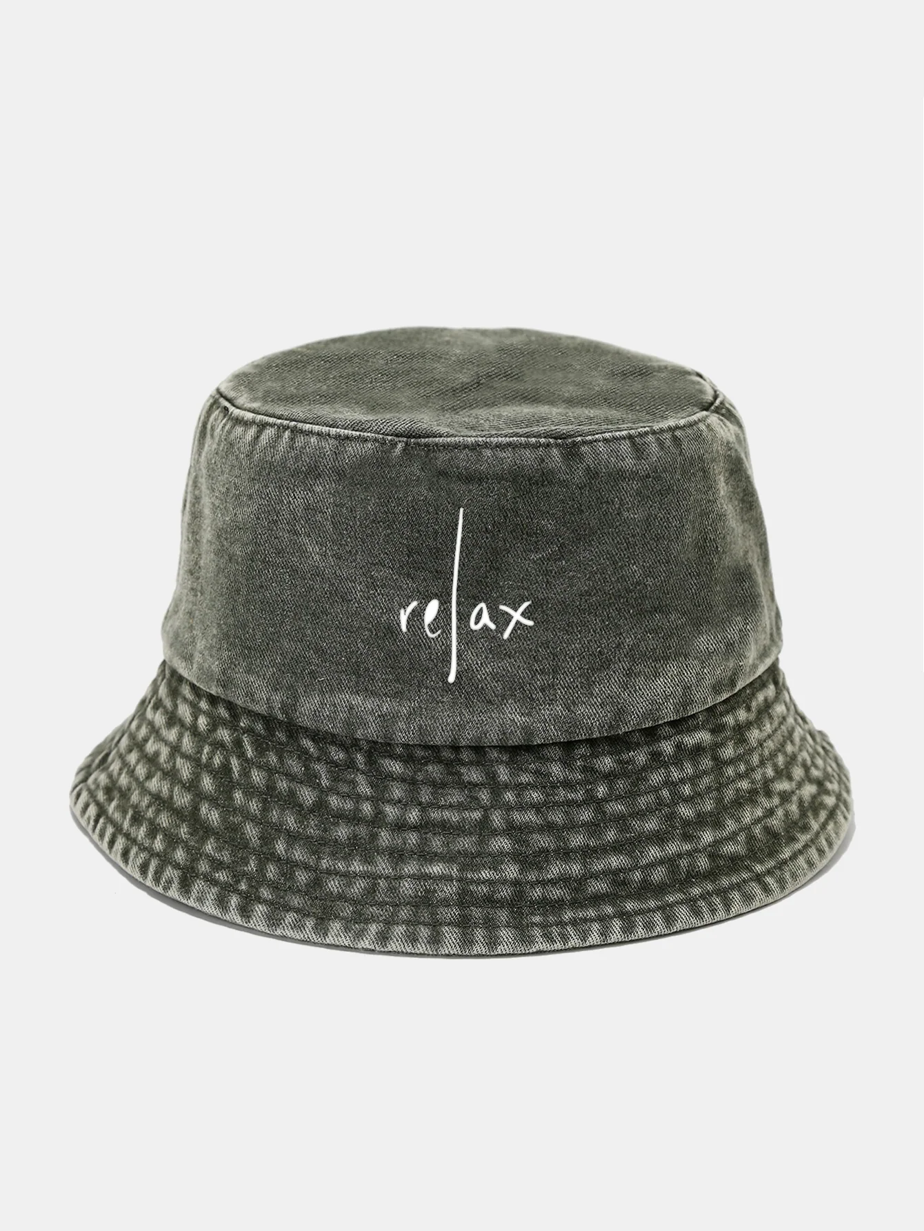 Relax Print Washed Distressed Bucket Hat - Image 18