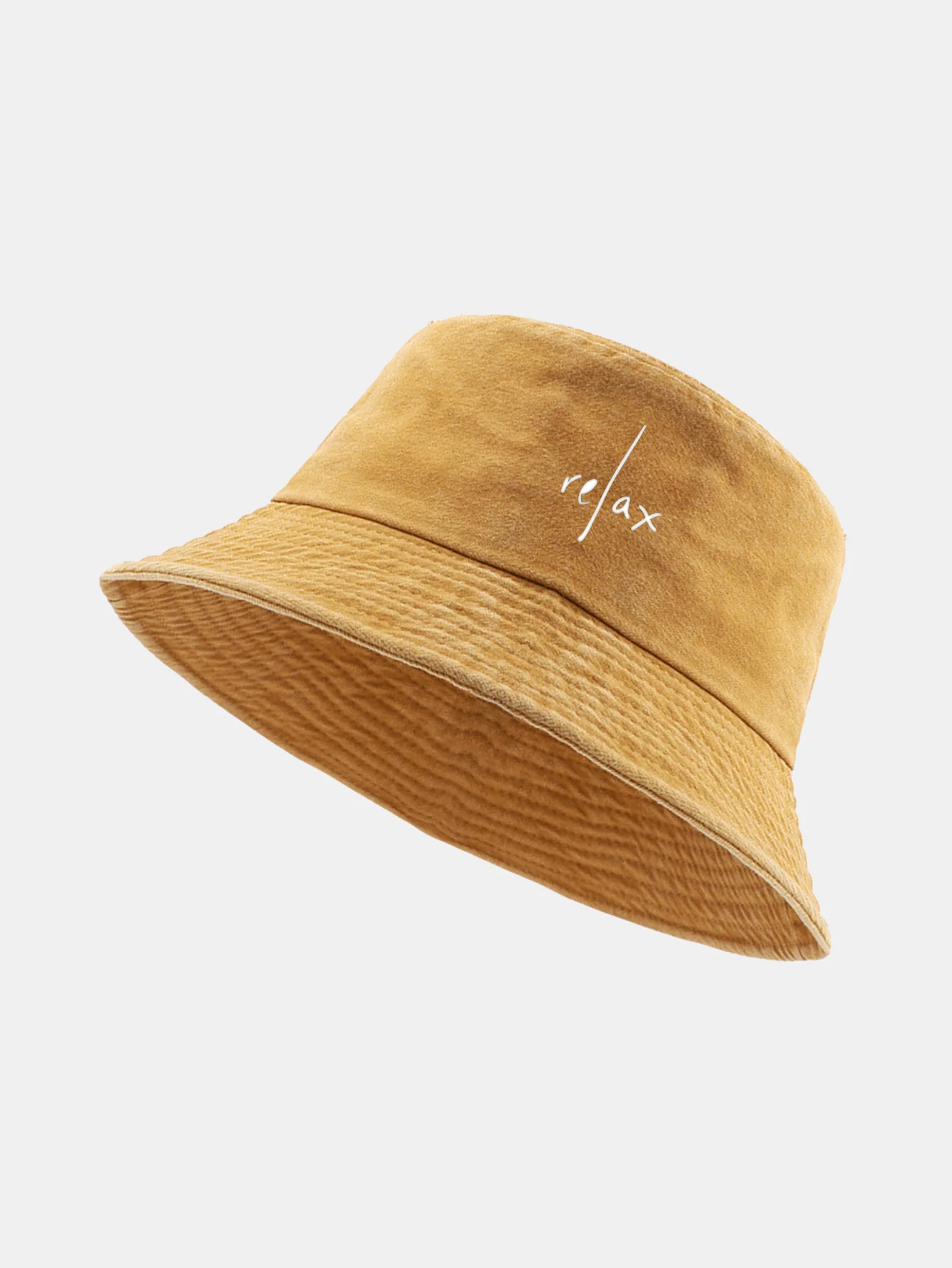 Relax Print Washed Distressed Bucket Hat - Image 7