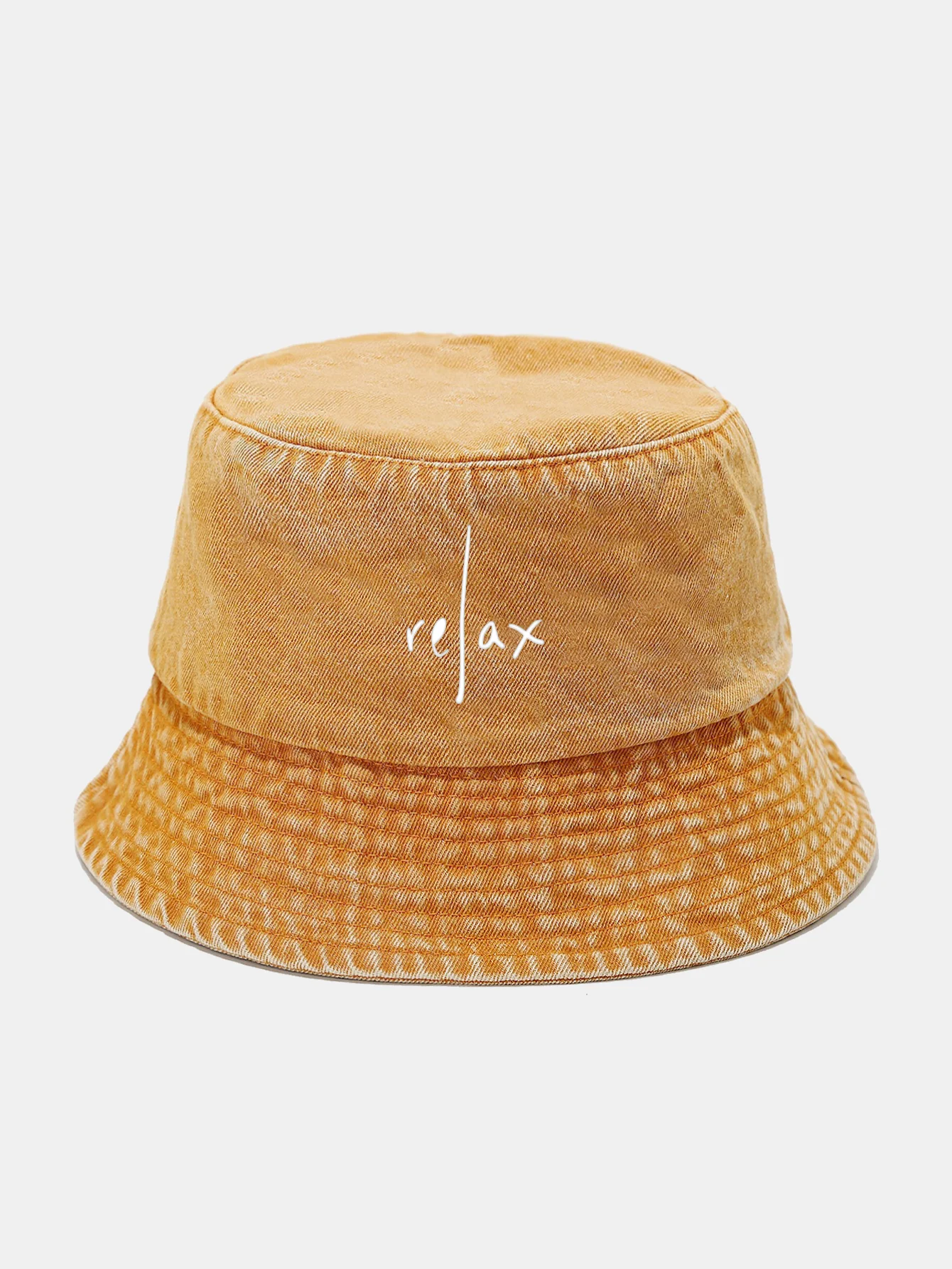Relax Print Washed Distressed Bucket Hat - Image 8