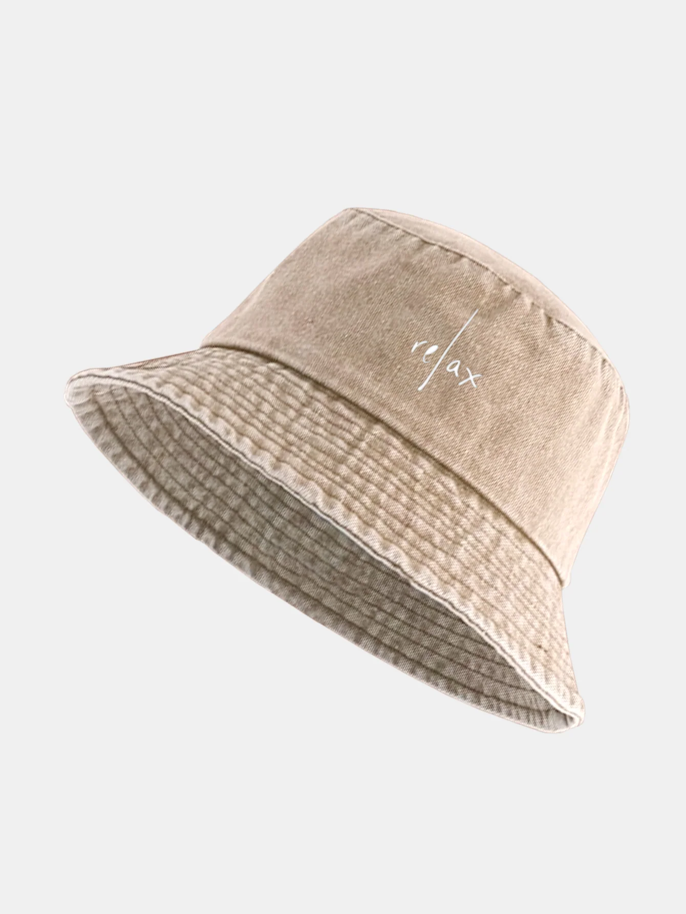 Relax Print Washed Distressed Bucket Hat - Image 9