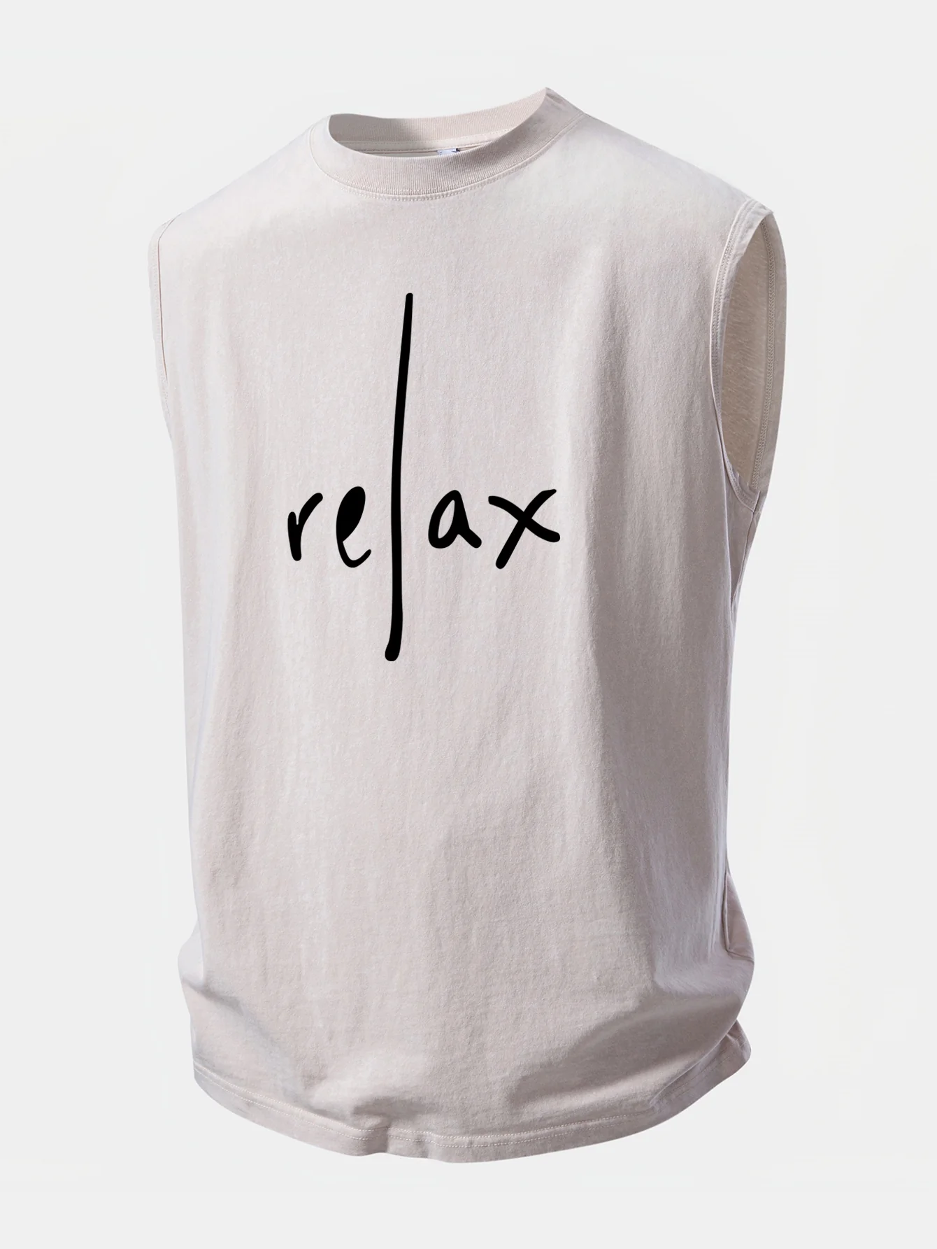 Relax Print Washed Distressed Tank Top - Image 3