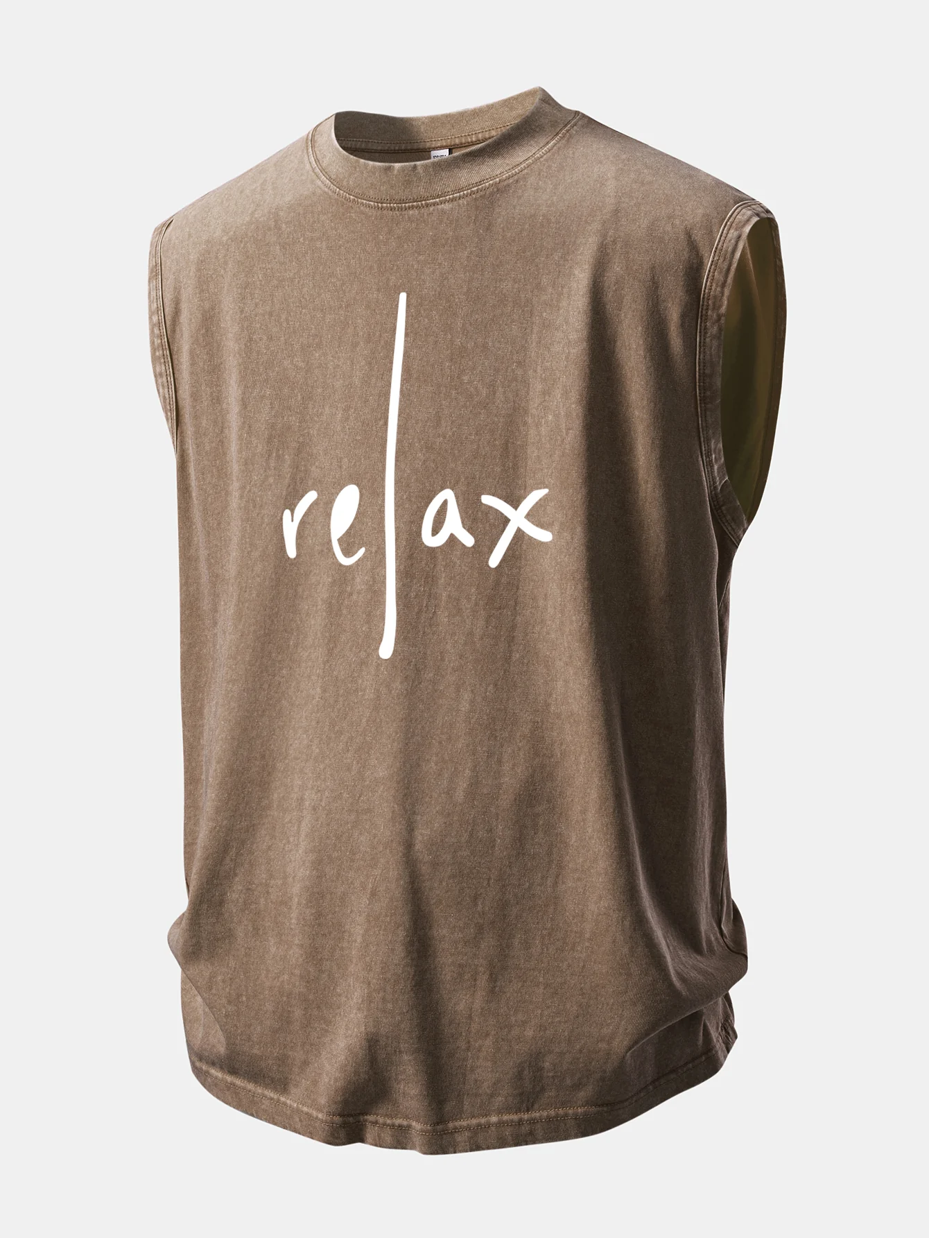 Relax Print Washed Distressed Tank Top - Image 7