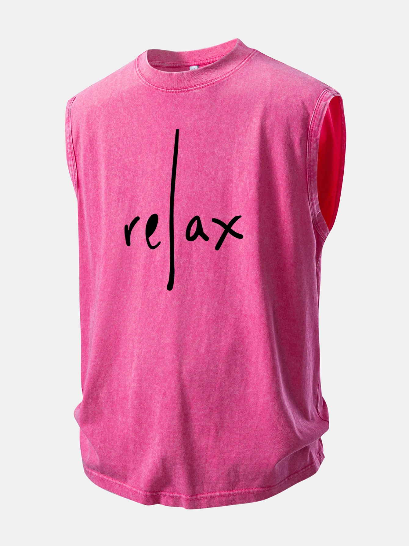Relax Print Washed Distressed Tank Top - Image 9