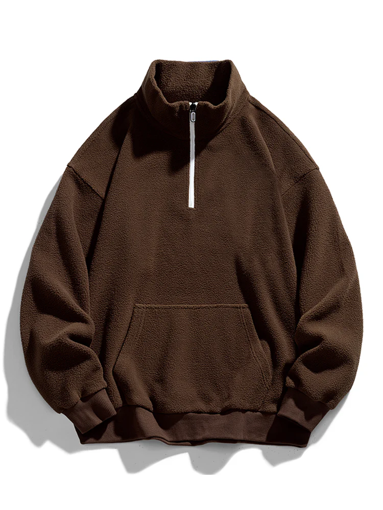 Relax Teddy Halbzip Sweatshirt