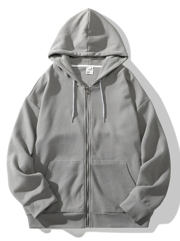 Entspannte Waffel-Zip-Hoodie - Image 11