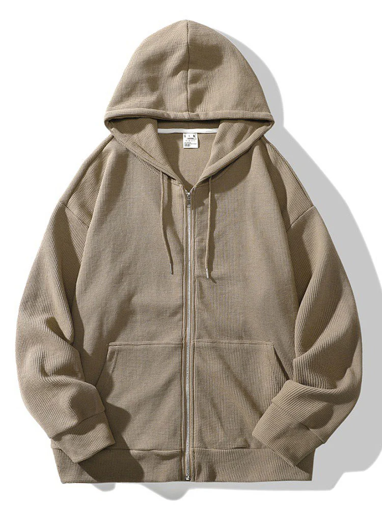 Entspannte Waffel-Zip-Hoodie - Image 3