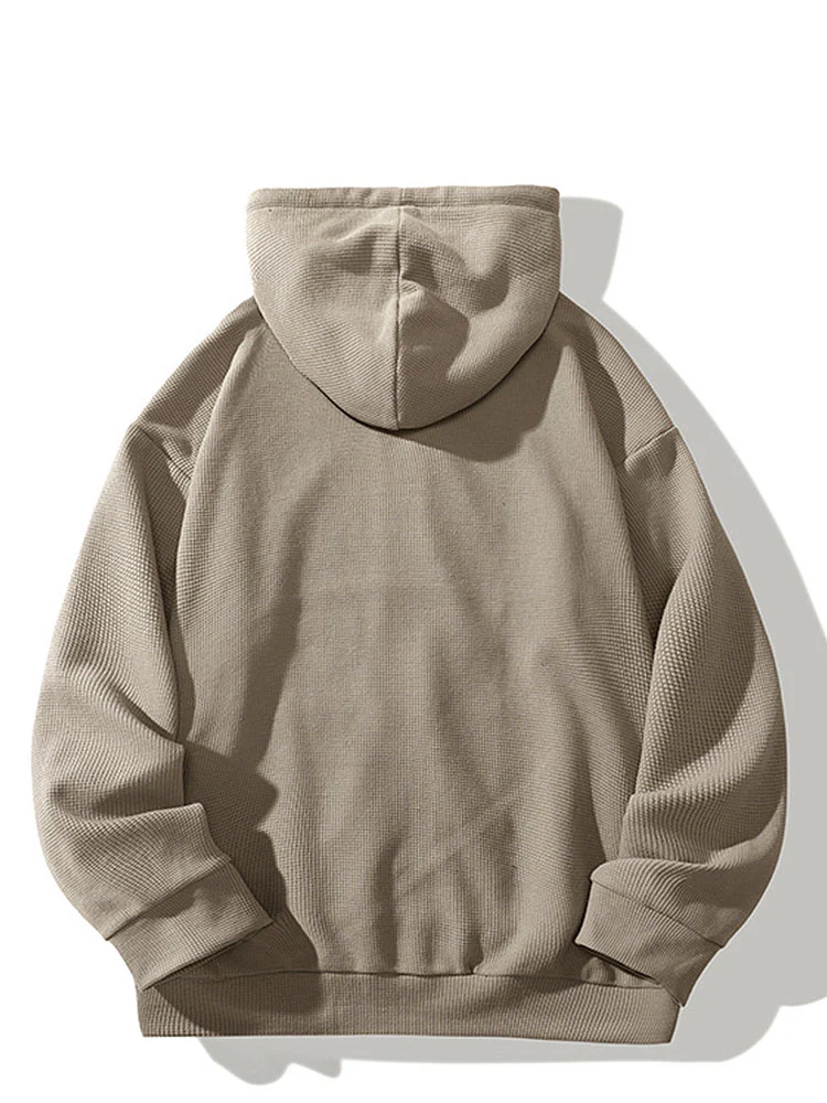 Entspannte Waffel-Zip-Hoodie - Image 4