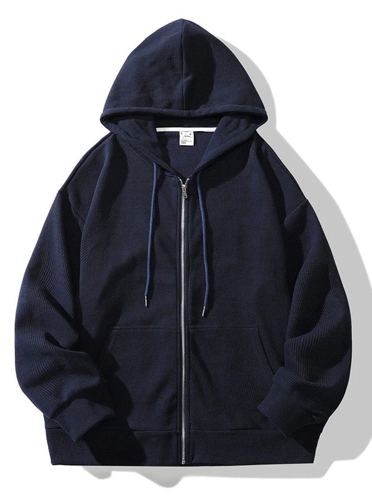 Entspannte Waffel-Zip-Hoodie - Image 9
