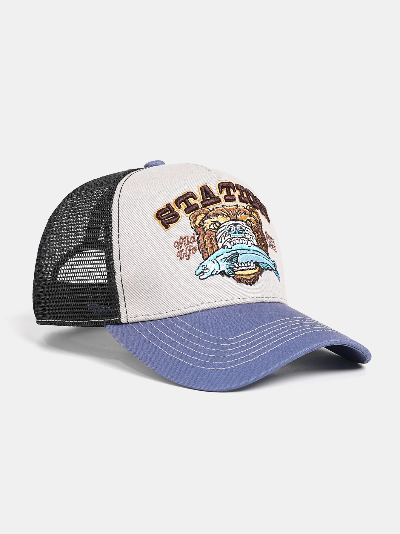 Retro Bär Bestickte Trucker Baseballkappe - Image 2