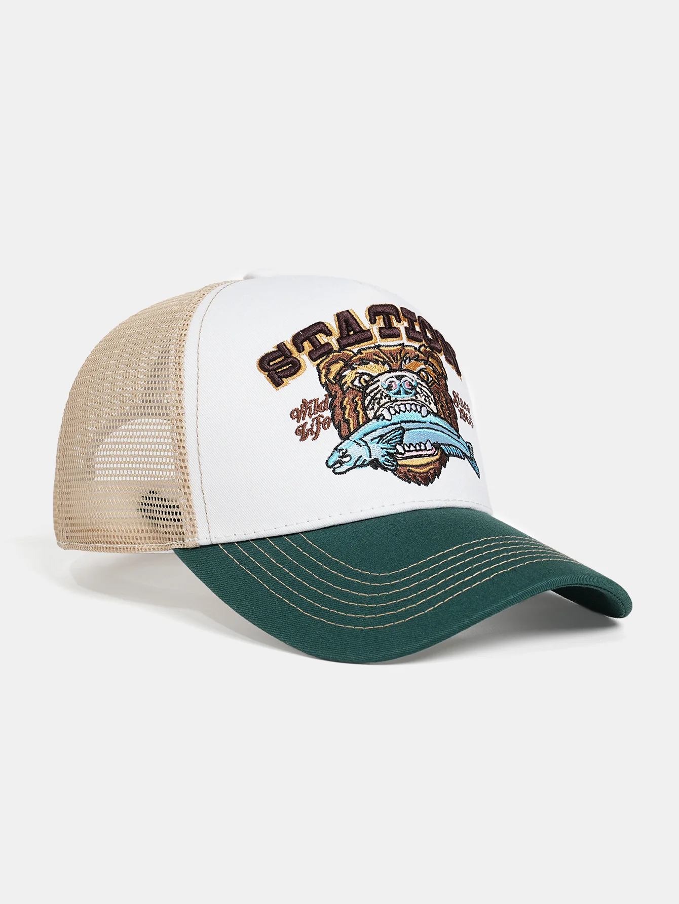 Retro Bär Bestickte Trucker Baseballkappe - Image 4