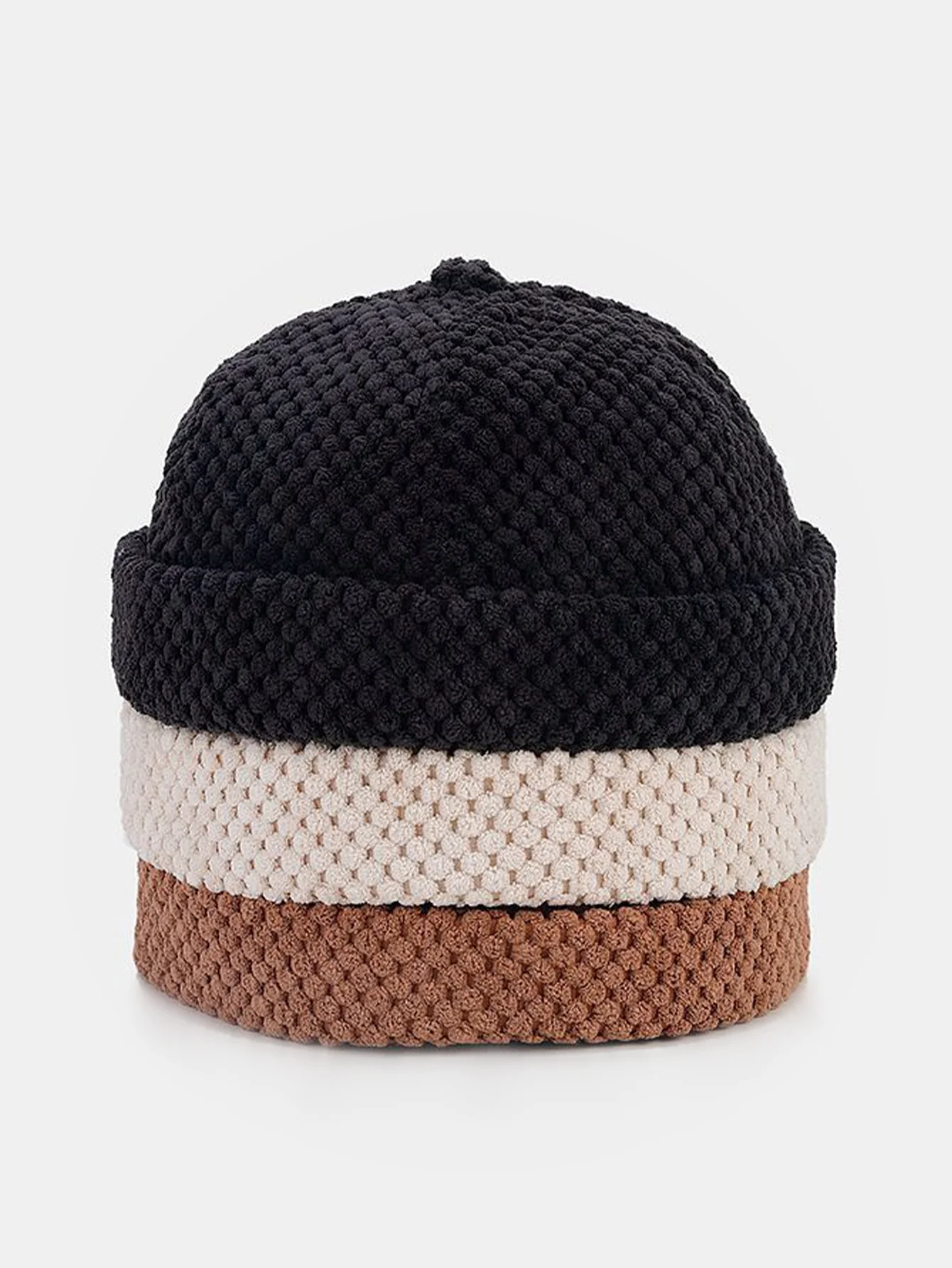 Retro Corduroy Einfarbige Beanie-Mütze - Image 8