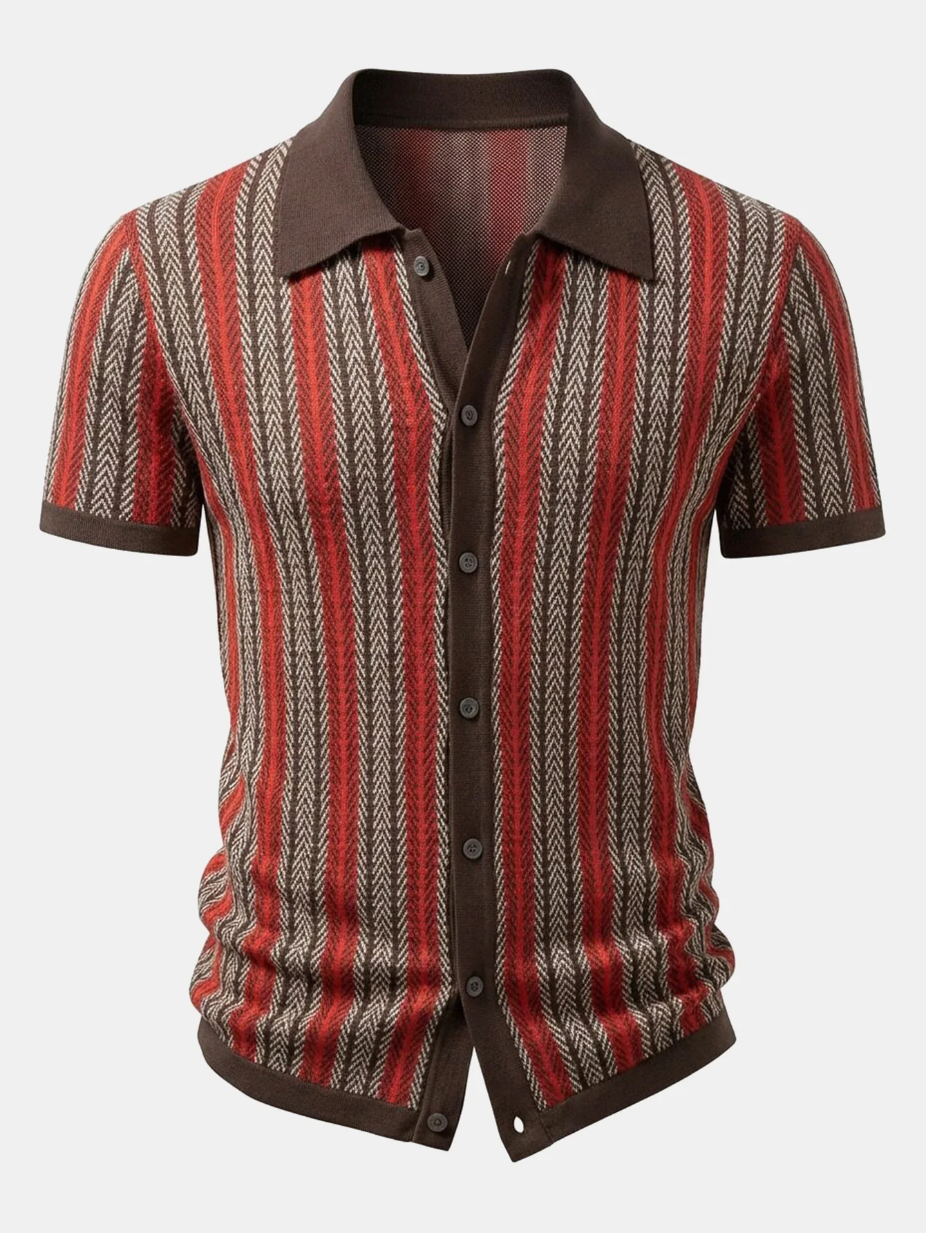 Retro Geometric Knit Shirt - Image 3