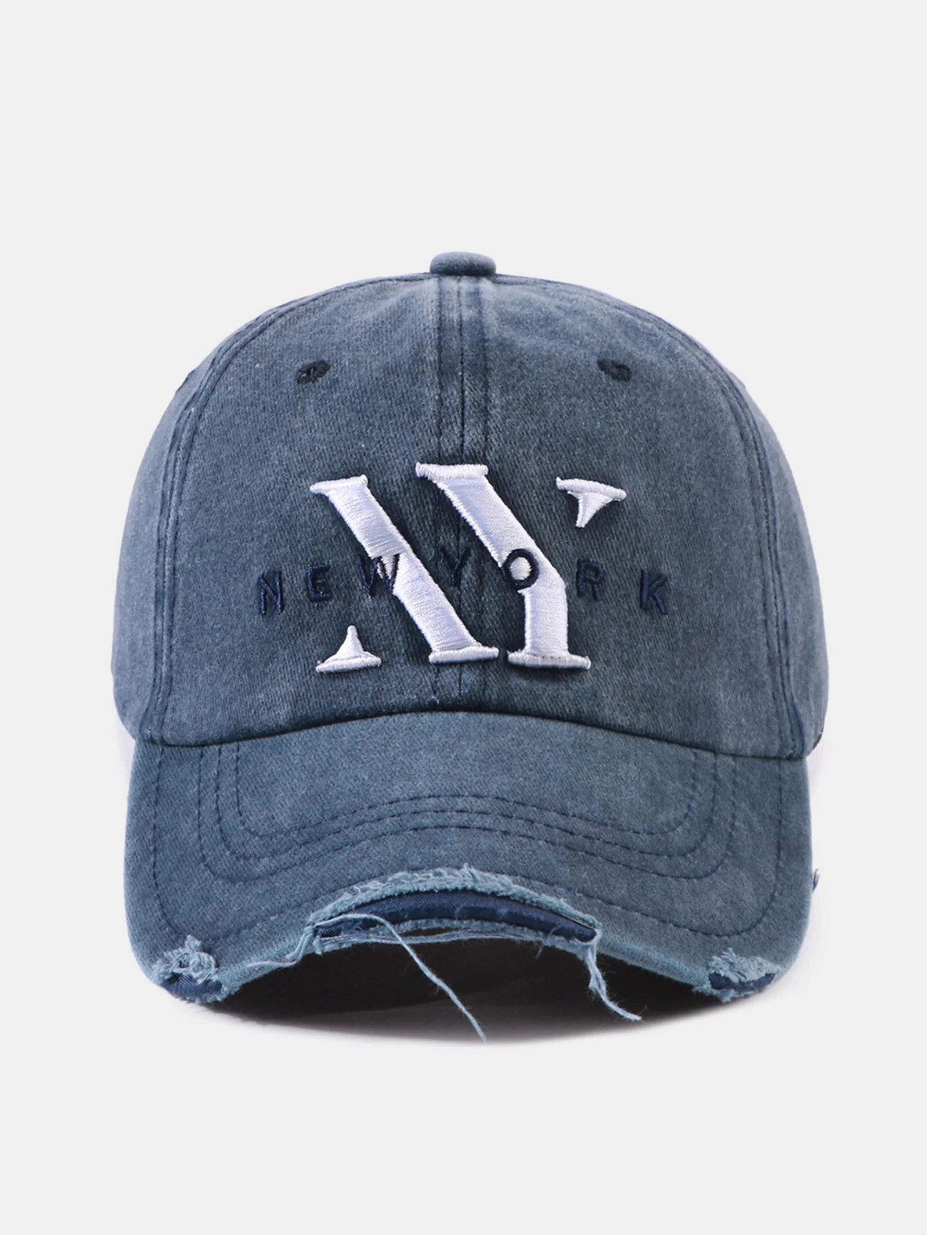 Retro New York Stickerei Baumwolle Gewaschen Verwaschen Baseballmütze - Image 2