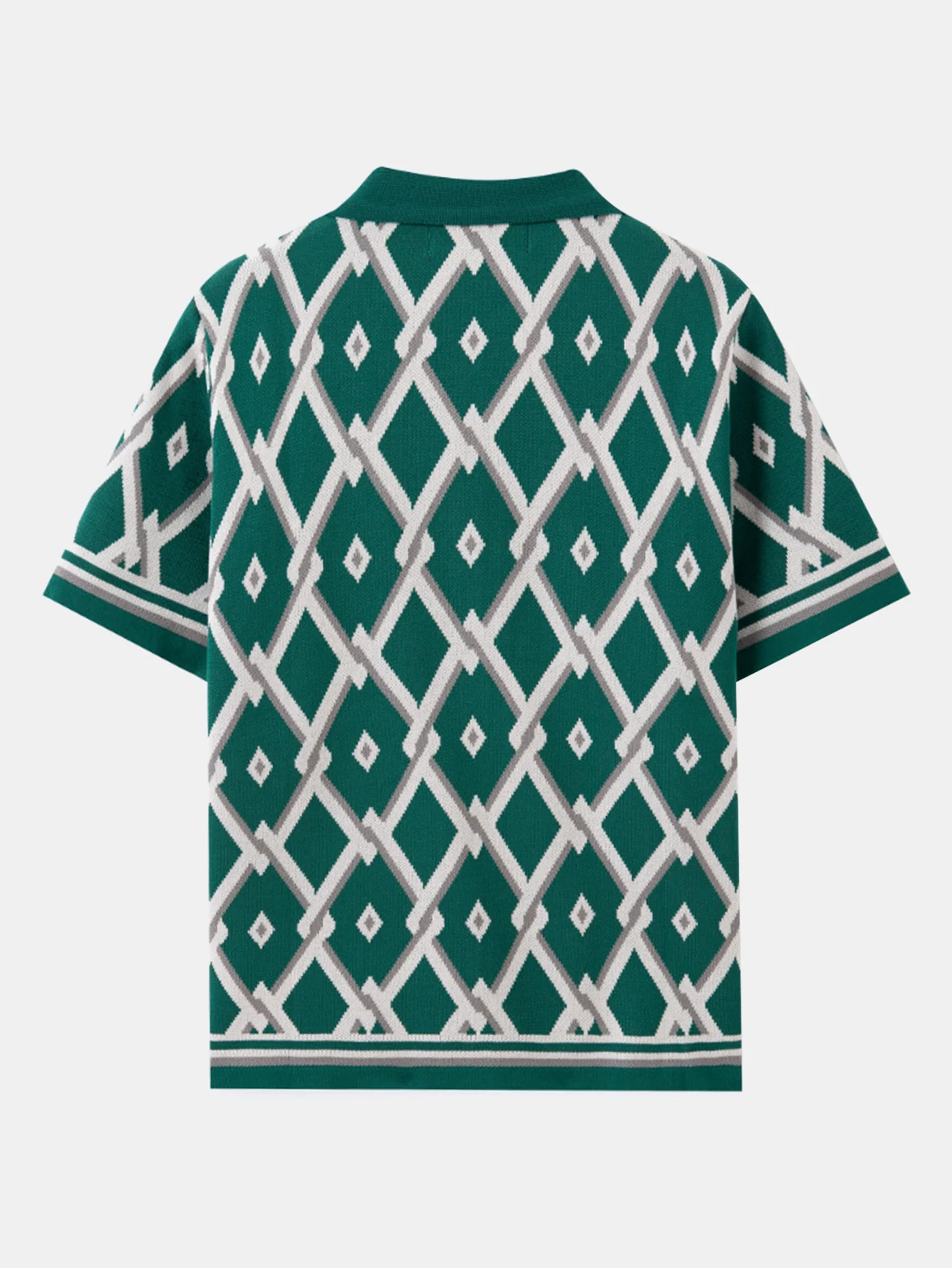 Retro Rauten Geometrisches Strickhemd - Image 2