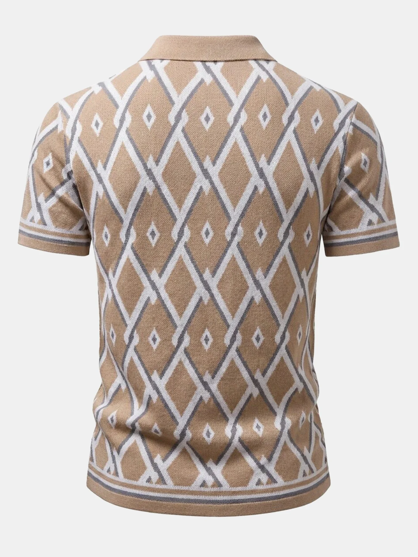Retro Rhombus Geometric Knit Shirt - Image 6