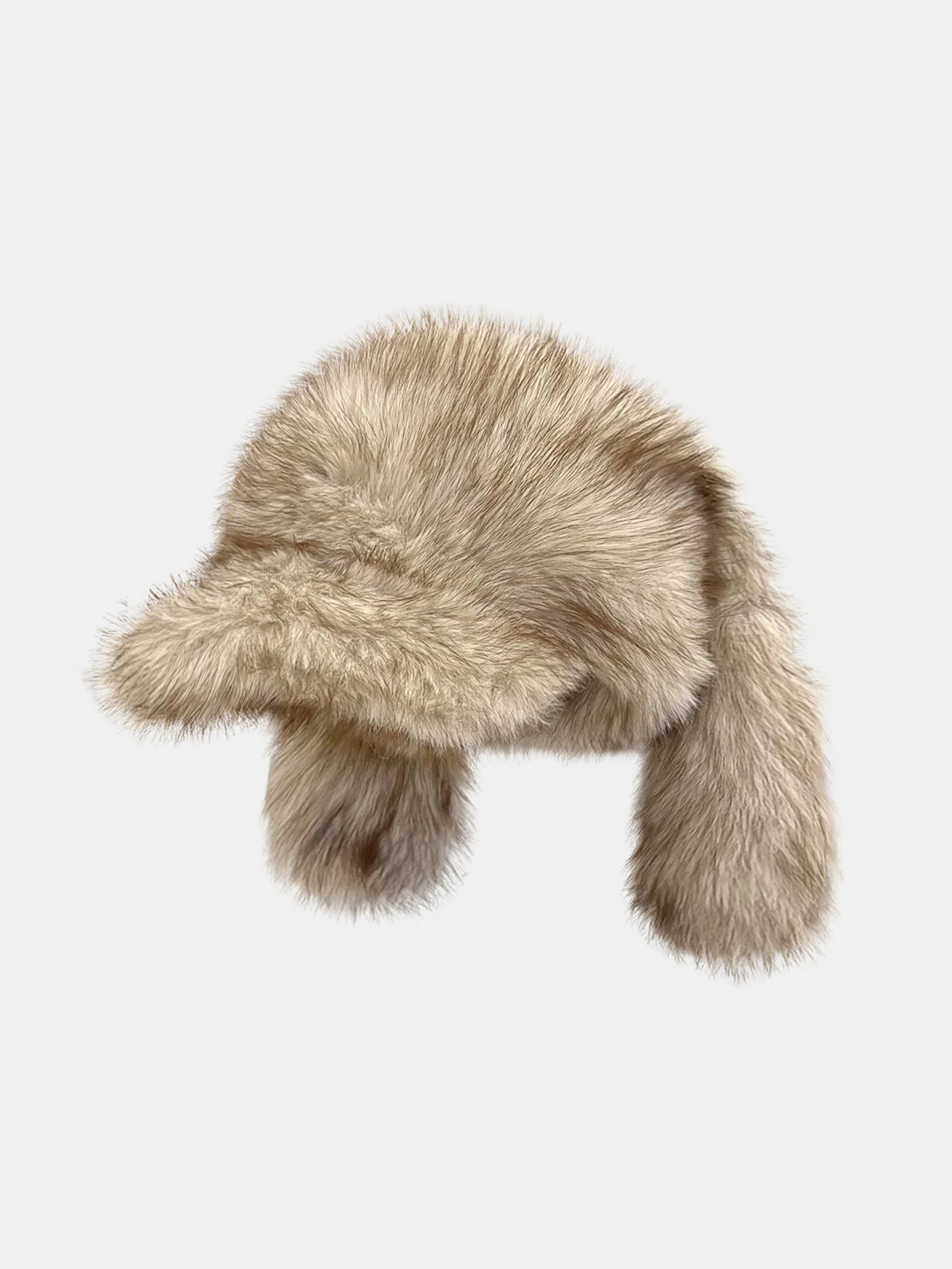 Retro Style Warm Baseball Cap With Fluffy Rabbit Ears Design - Image 3