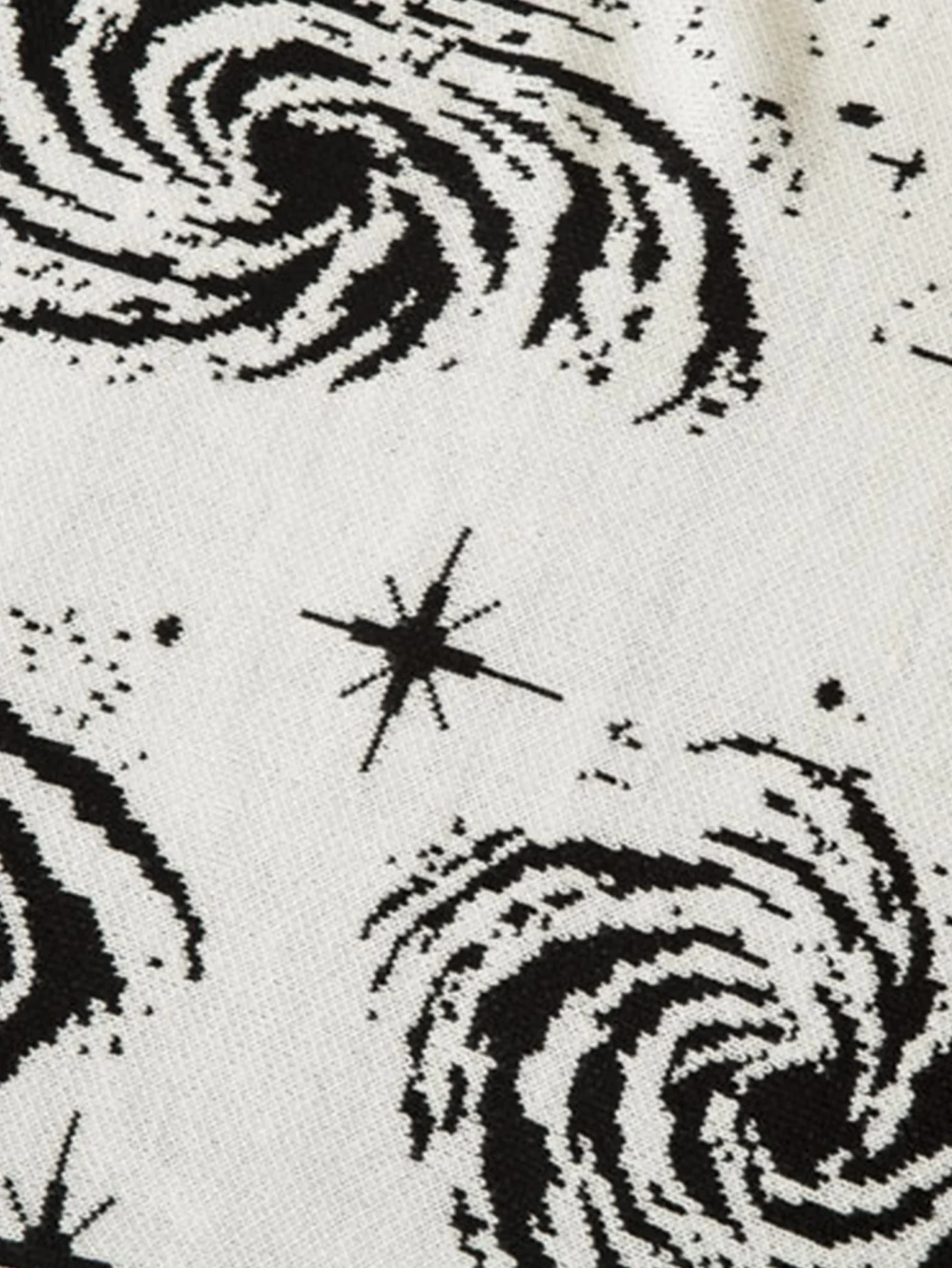 Retro Wirbel Bedruckter Verwaschener Strickpullover - Image 10