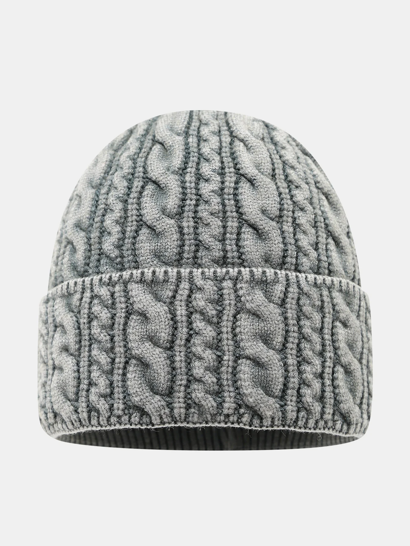 Retro Twist Jacquard Warm Knitted Hat - Image 3