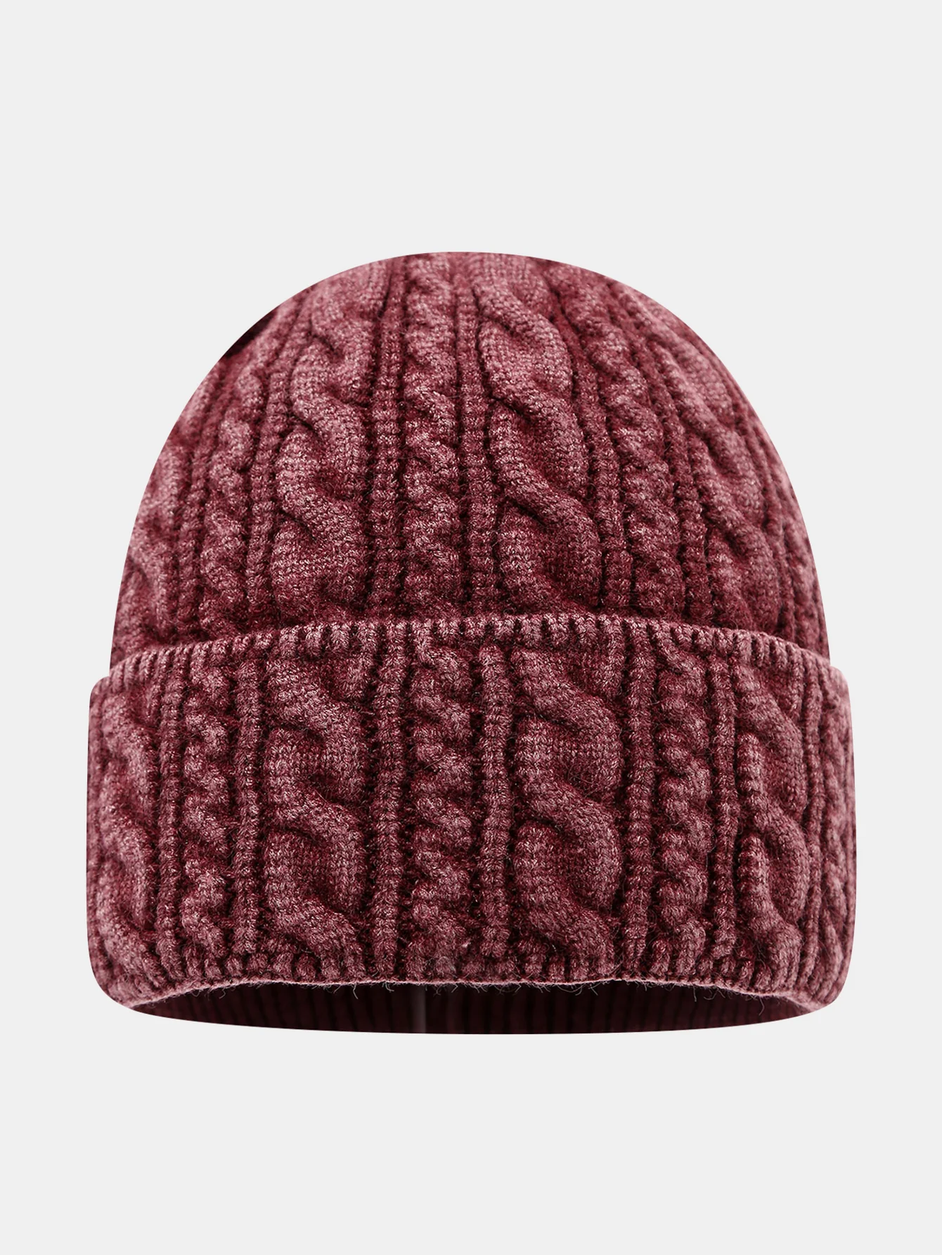 Retro Twist Jacquard Warm Knitted Hat - Image 4