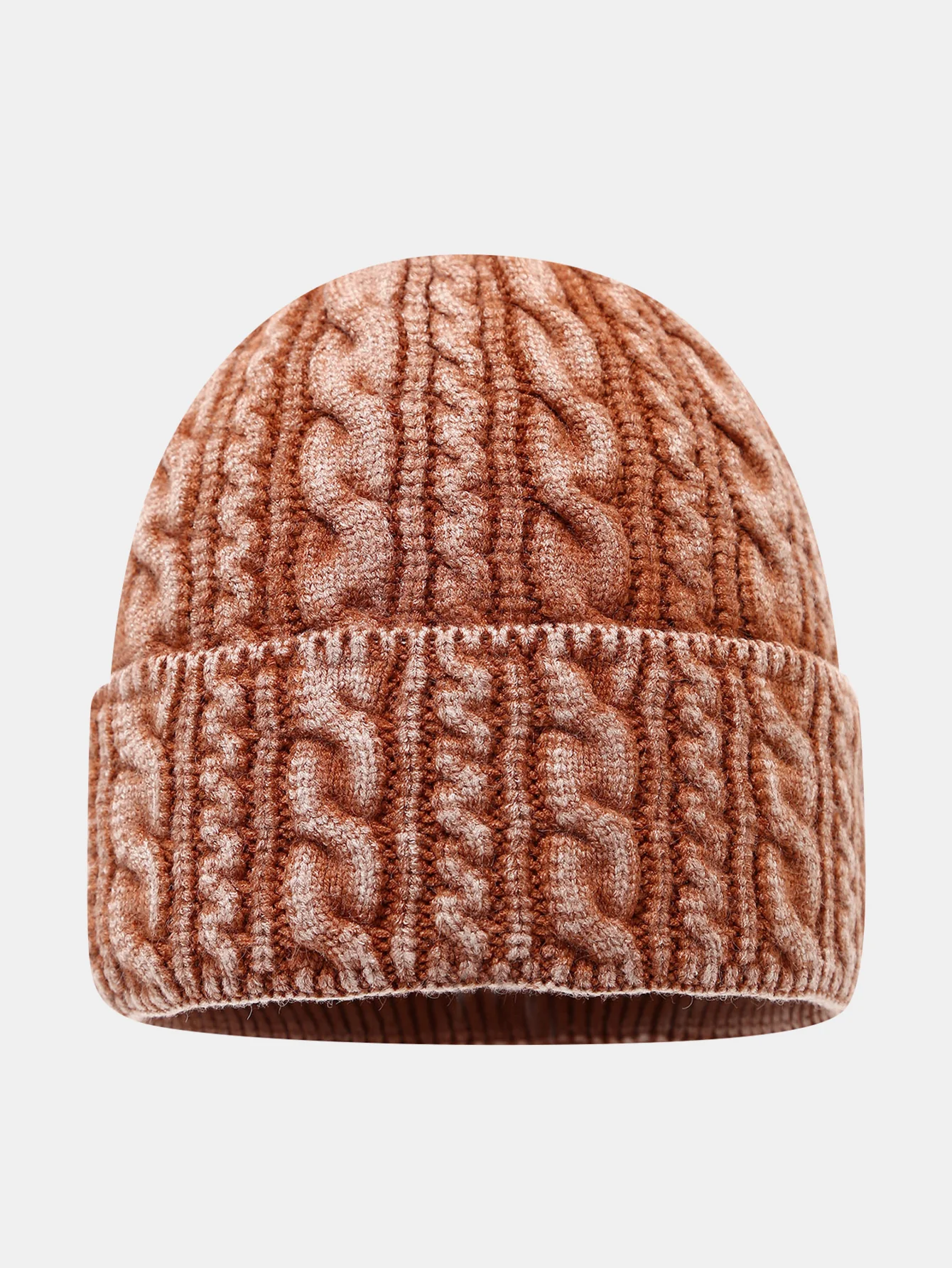 Retro Twist Jacquard Warm Knitted Hat - Image 5