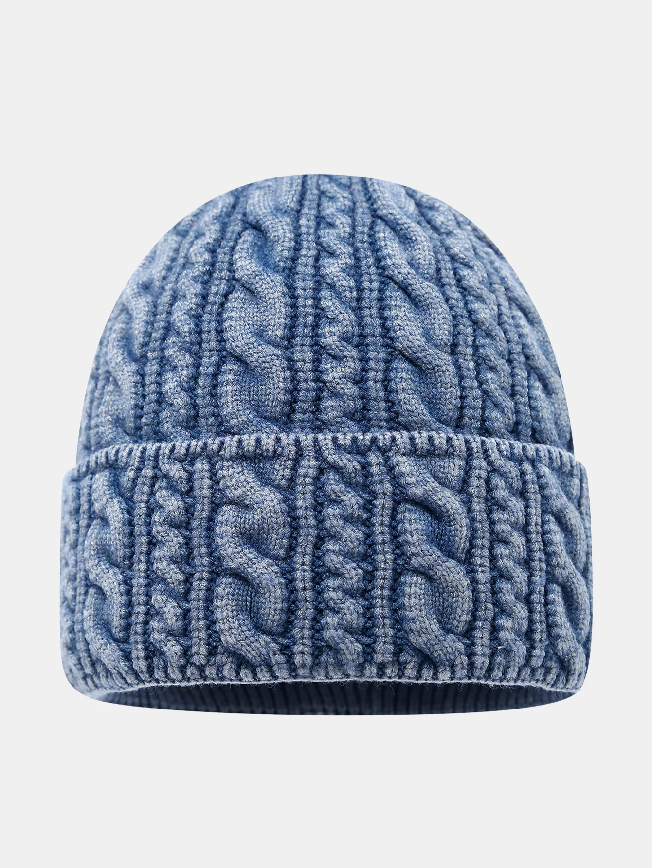 Retro Twist Jacquard Warm Knitted Hat - Image 8
