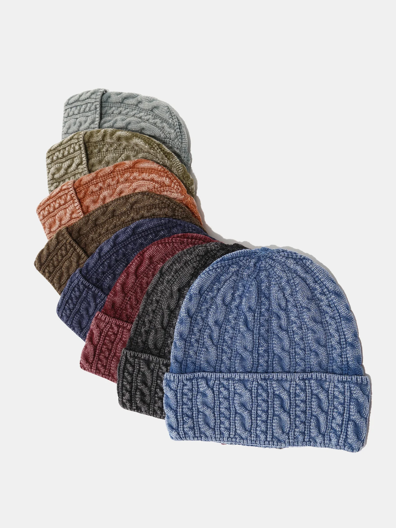 Retro Twist Jacquard Warm Knitted Hat - Image 9