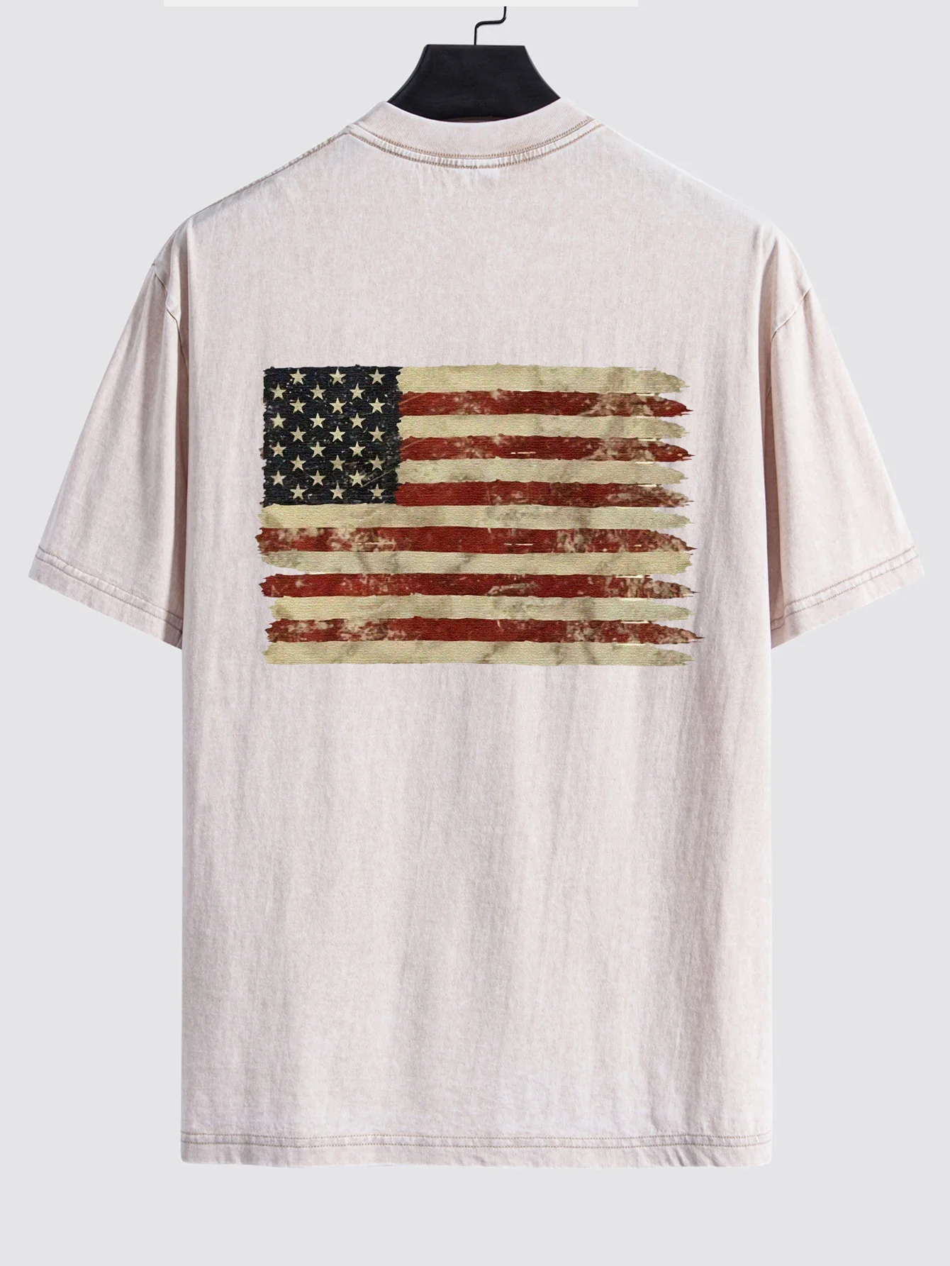 Retro USA Print Gewaschenes, Used-Look Drop-Shoulder T-Shirt - Image 10