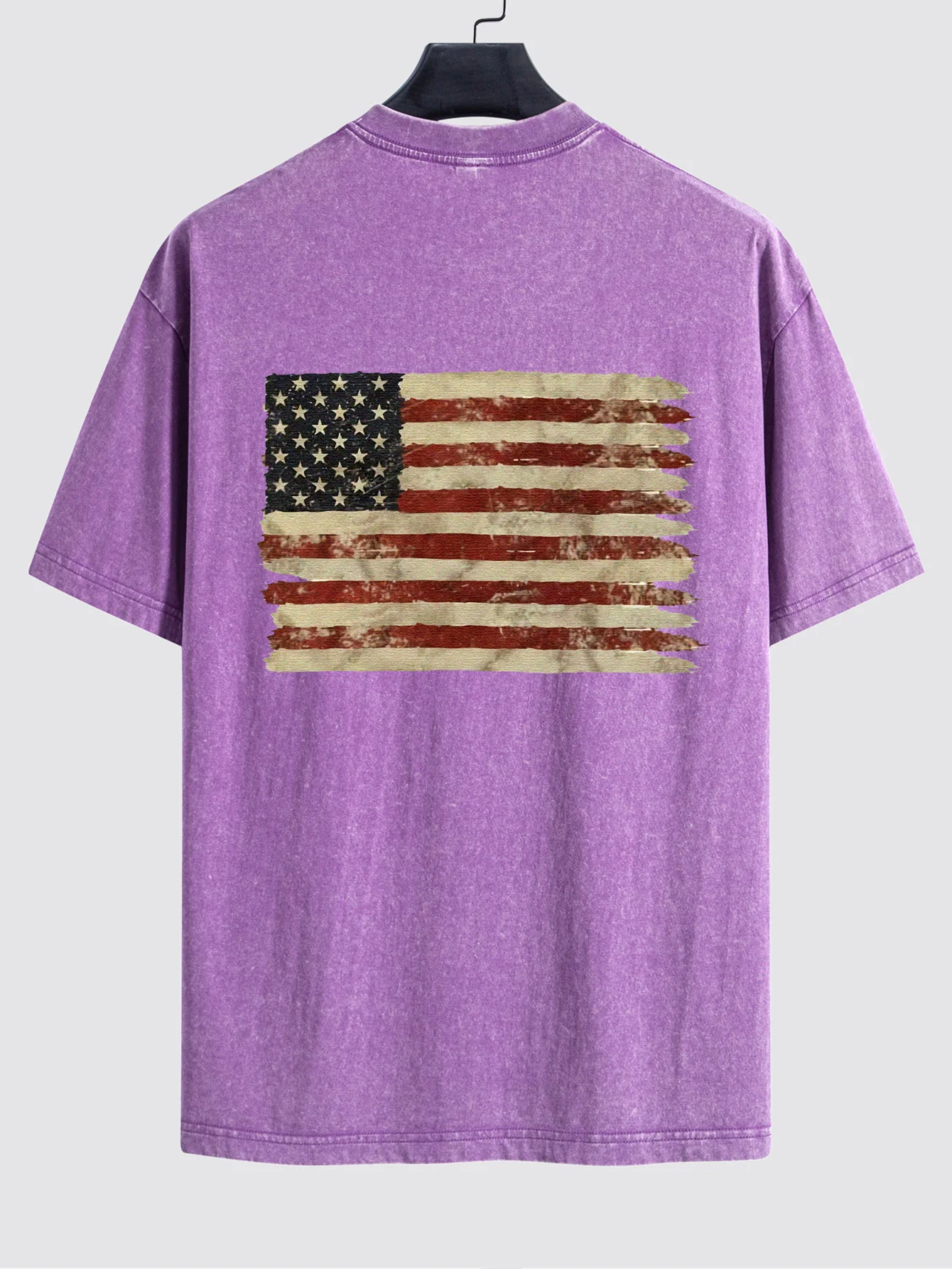 Retro USA Print Gewaschenes, Used-Look Drop-Shoulder T-Shirt - Image 12